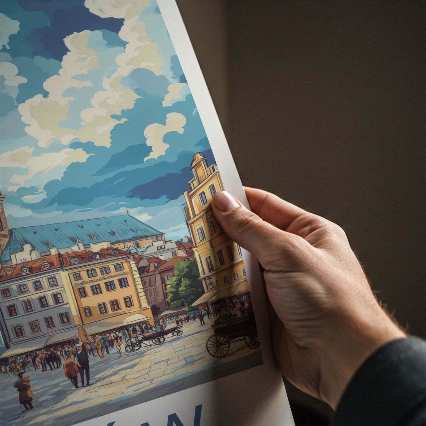 Krakow Poster - Poland Travel Art - Historic Market Square Home Decor