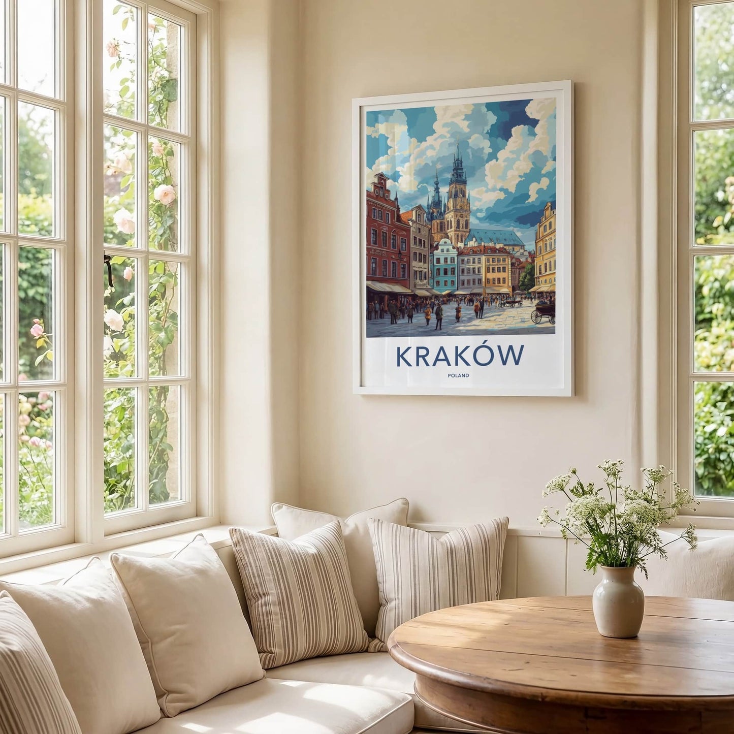 Krakow Poster - Poland Travel Art - Historic Market Square Home Decor
