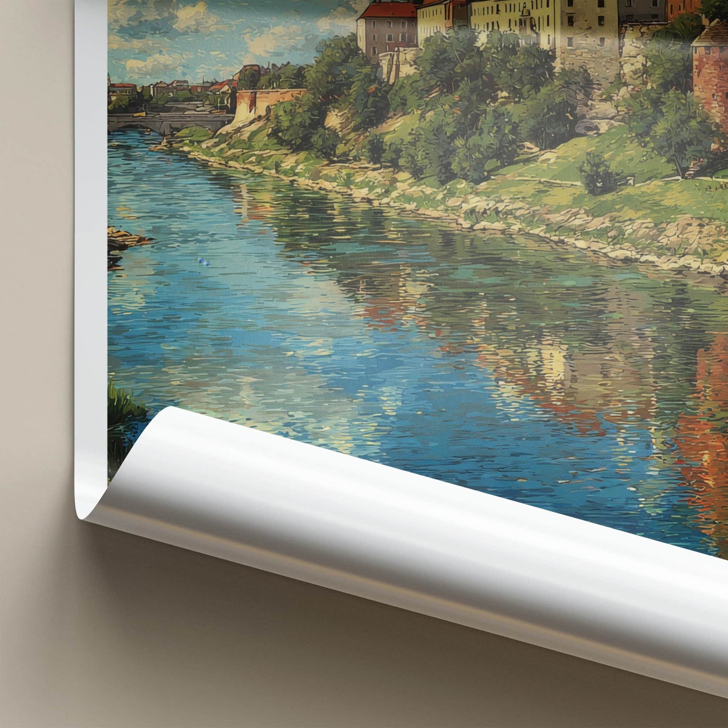Krakow Poster - Poland Travel Art - Wawel Castle River Wall Decor 2
