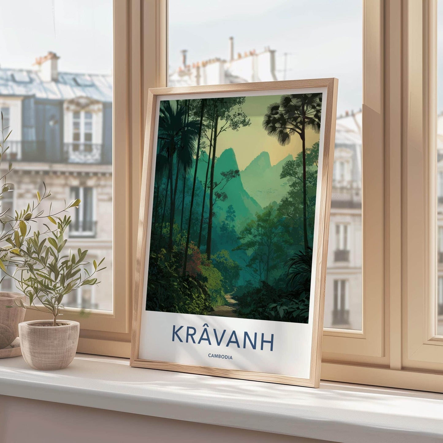 Kravanh Poster - Cambodia Travel Art - Lush Jungle Path Home Decor