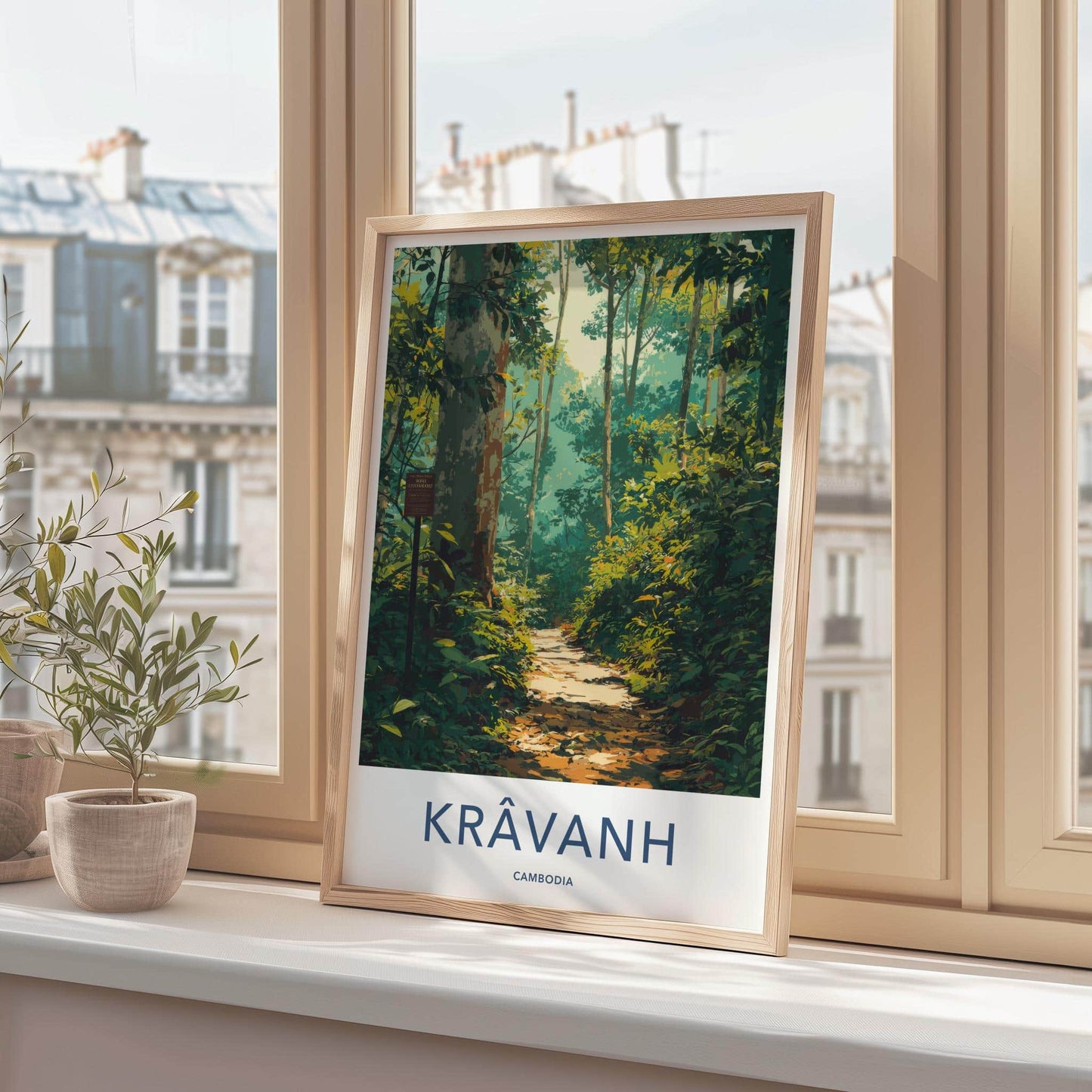 Kravanh Poster - Cambodia Wall Art - Sunlit Forest Path Home Decor