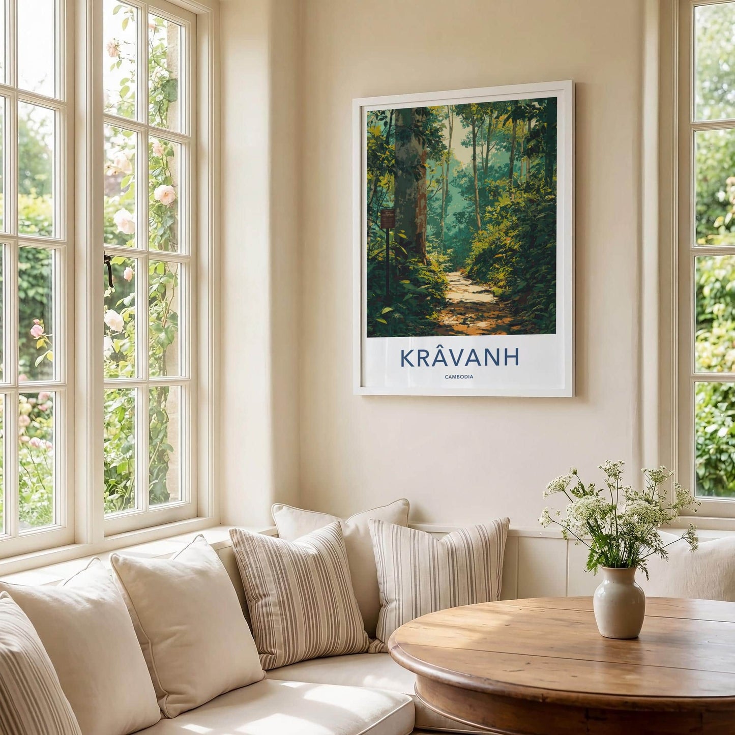 Kravanh Poster - Cambodia Wall Art - Sunlit Forest Path Home Decor