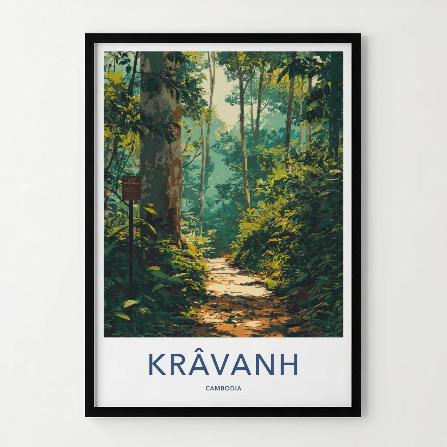 Kravanh Poster - Cambodia Wall Art - Sunlit Forest Path Home Decor