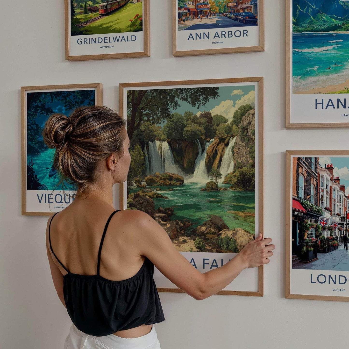 Kravica Falls Poster - Bosnia And Herzegovina Travel Art - Lush Cascading Turquoise Home Decor