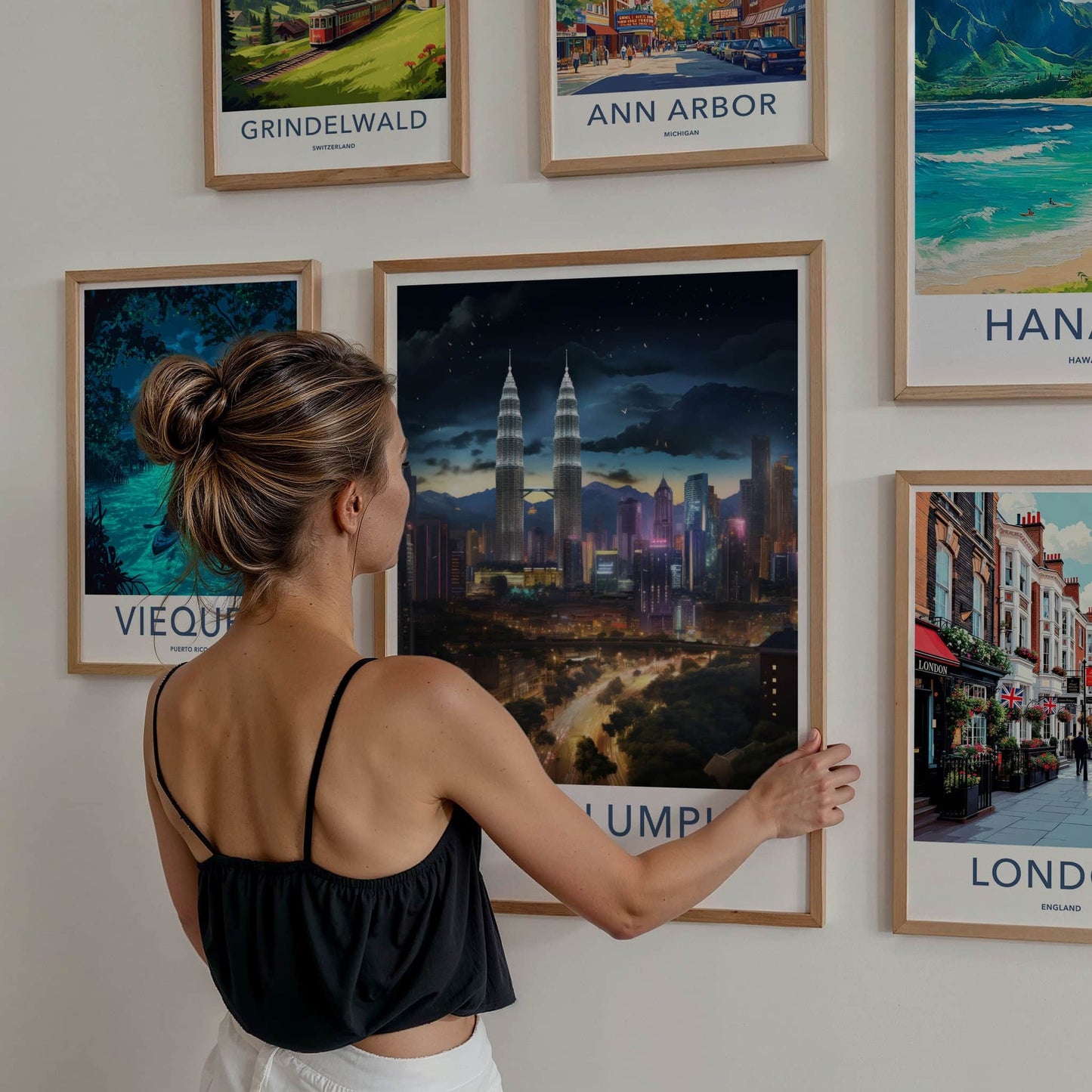Kuala Lumpur Poster - Malaysia Travel Art - Vibrant City Night Home Decor