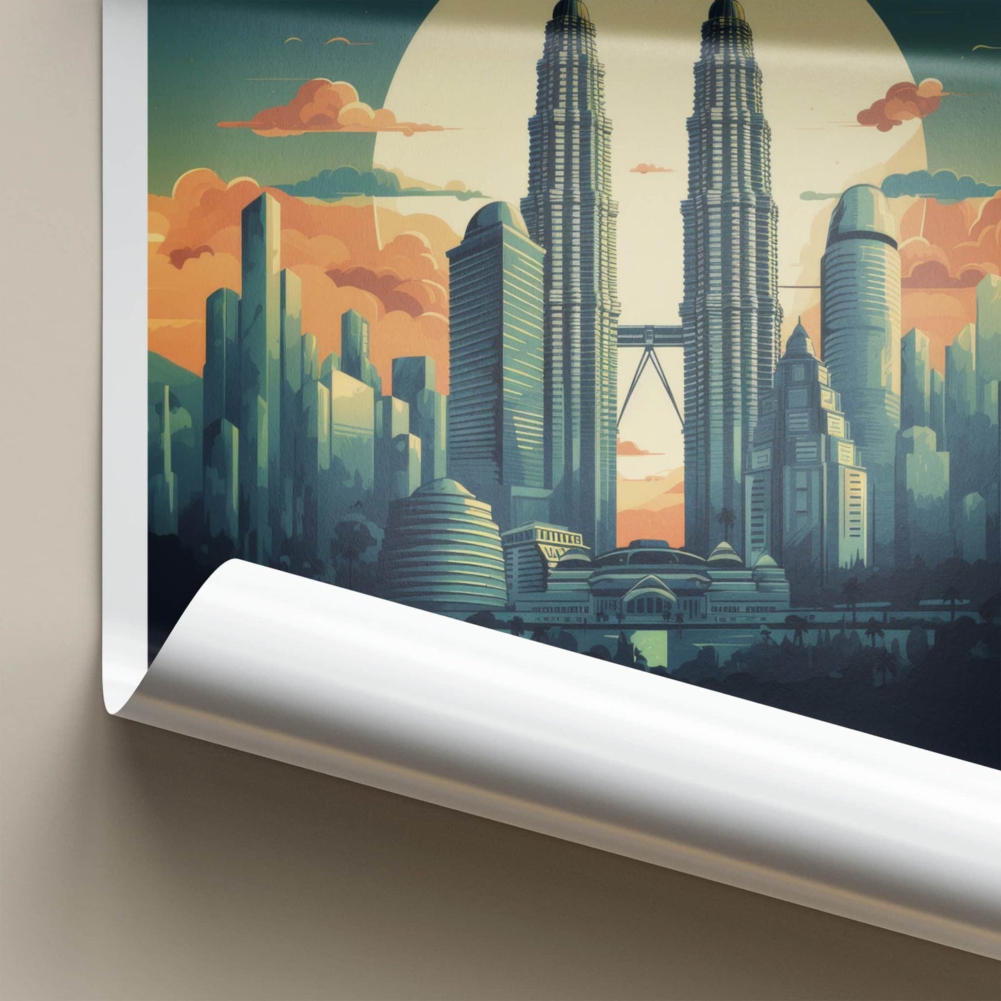 Kuala Lumpur Poster - Malaysia Travel Art - Vibrant City Skyline Home Decor