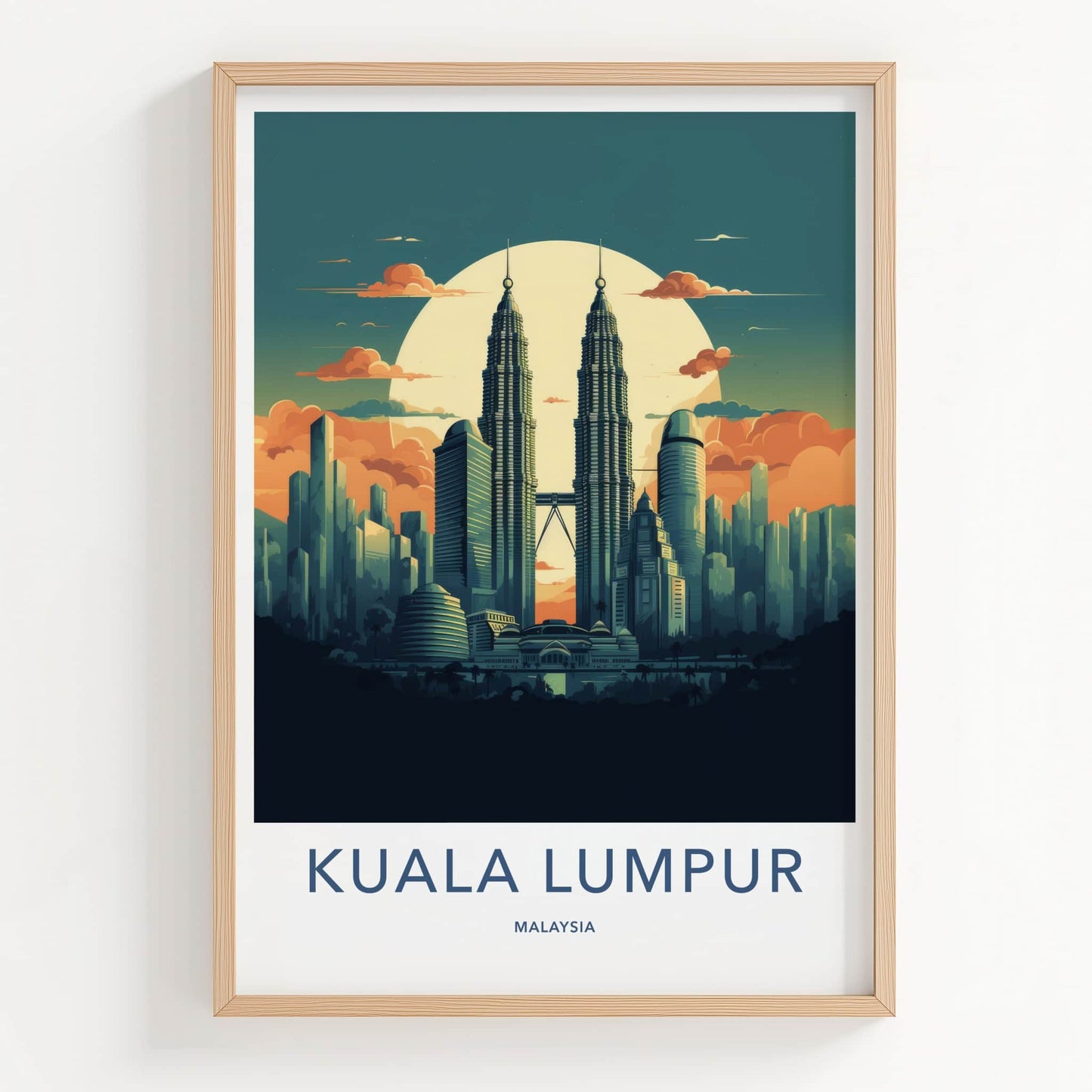 Kuala Lumpur Poster - Malaysia Travel Art - Vibrant City Skyline Home Decor