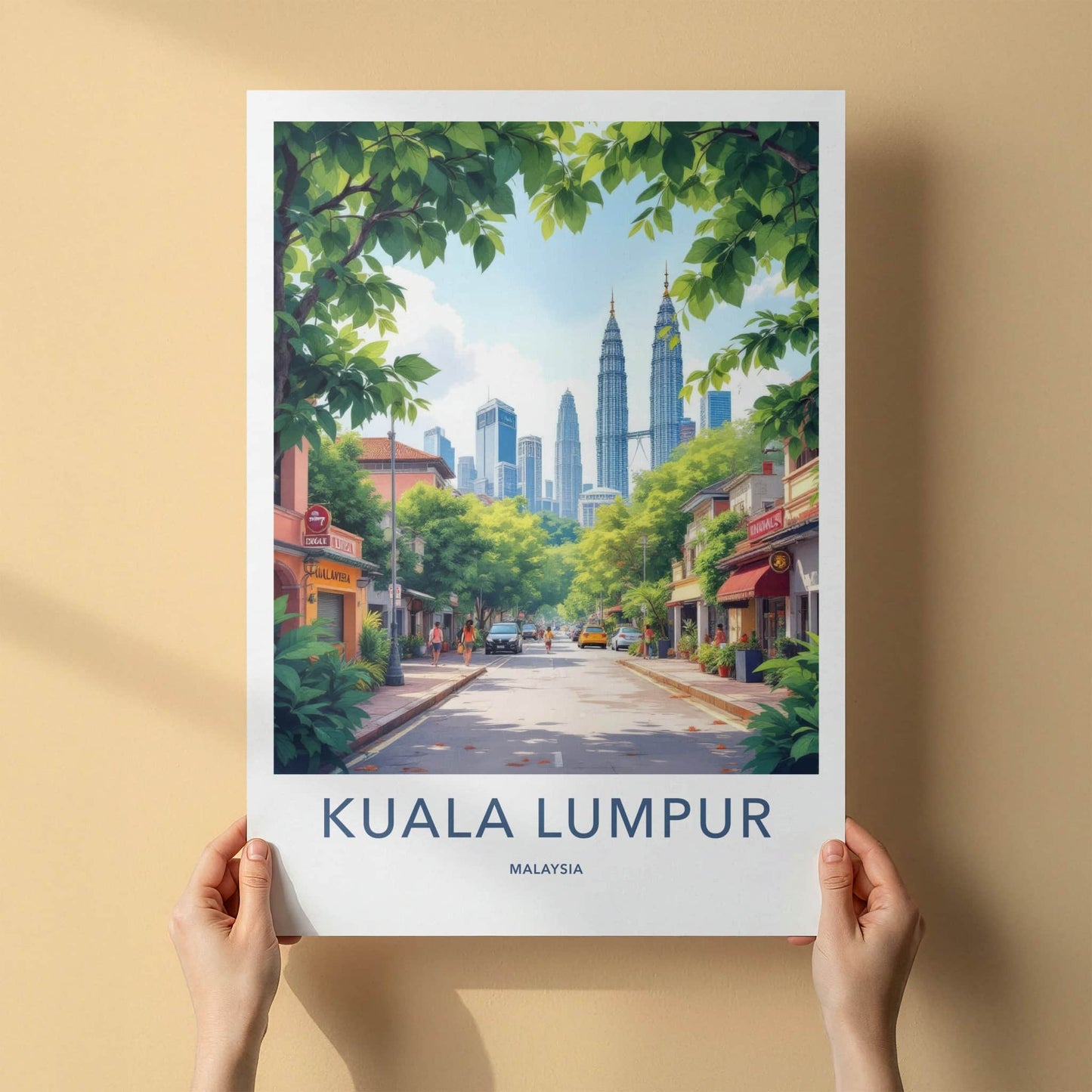 Kuala Lumpur Poster - Malaysia Travel Art - Vibrant Urban Street Wall Decor