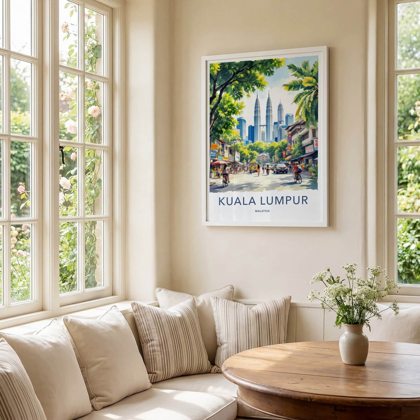 Kuala Lumpur Poster - Malaysia Travel Print - Petronas Twin Towers Wall Decor