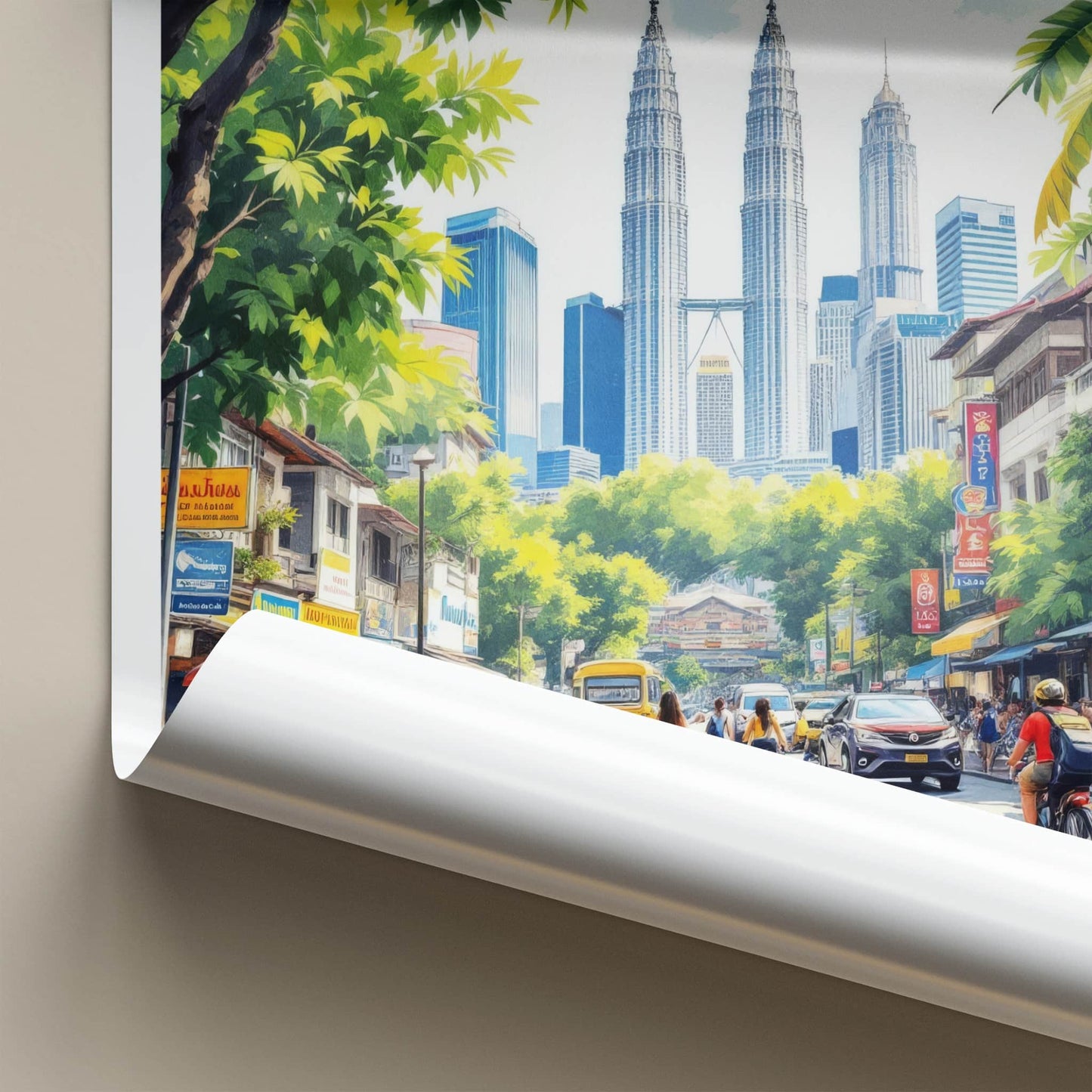 Kuala Lumpur Poster - Malaysia Travel Print - Petronas Twin Towers Wall Decor