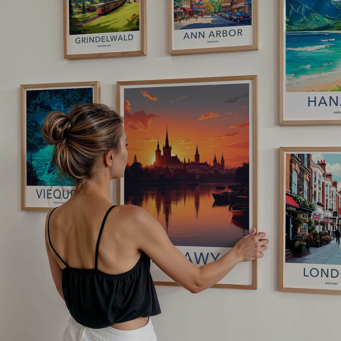 Kujawy Poster - Poland Travel Art - Fiery Sunset Skyline Wall Decor