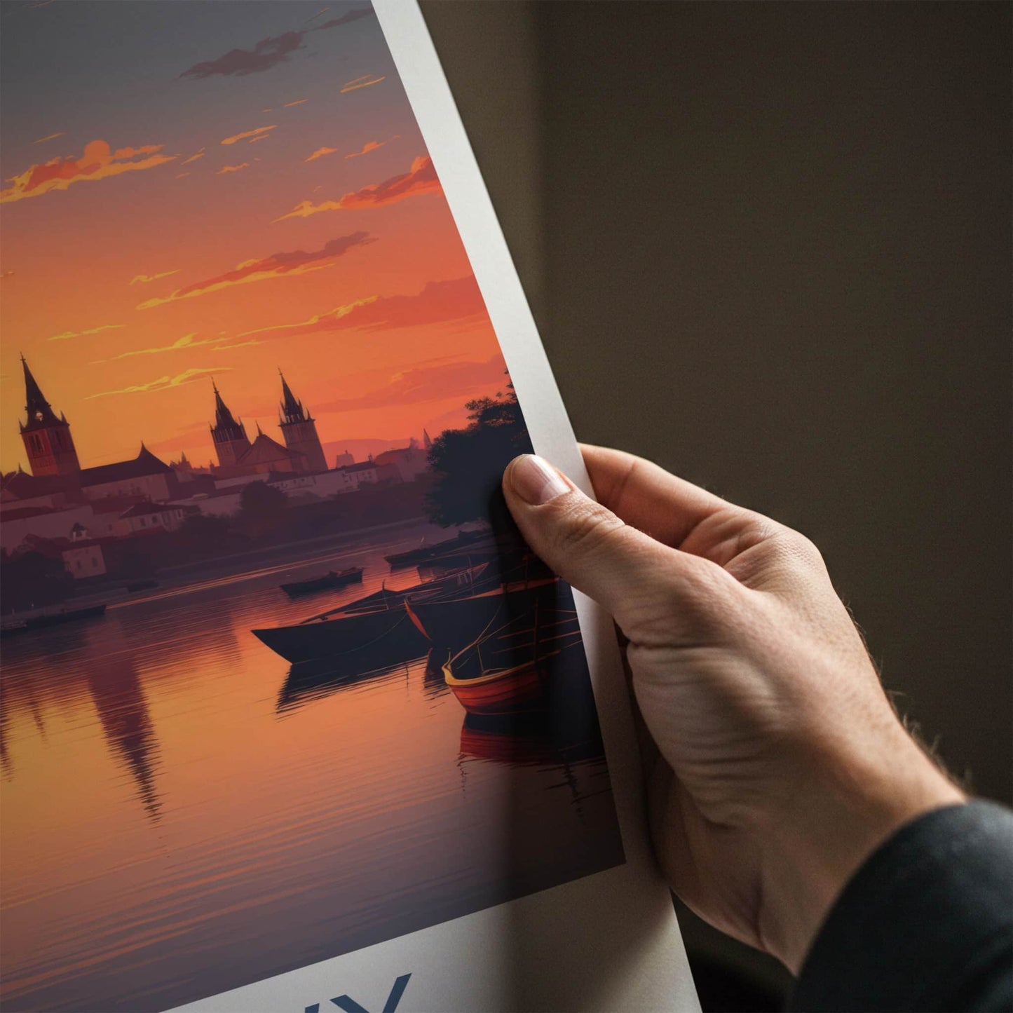 Kujawy Poster - Poland Travel Art - Fiery Sunset Skyline Wall Decor
