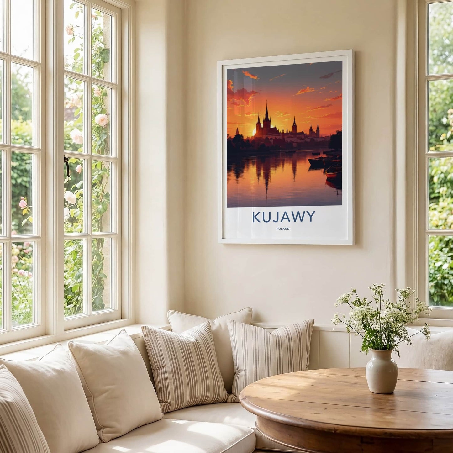 Kujawy Poster - Poland Travel Art - Fiery Sunset Skyline Wall Decor