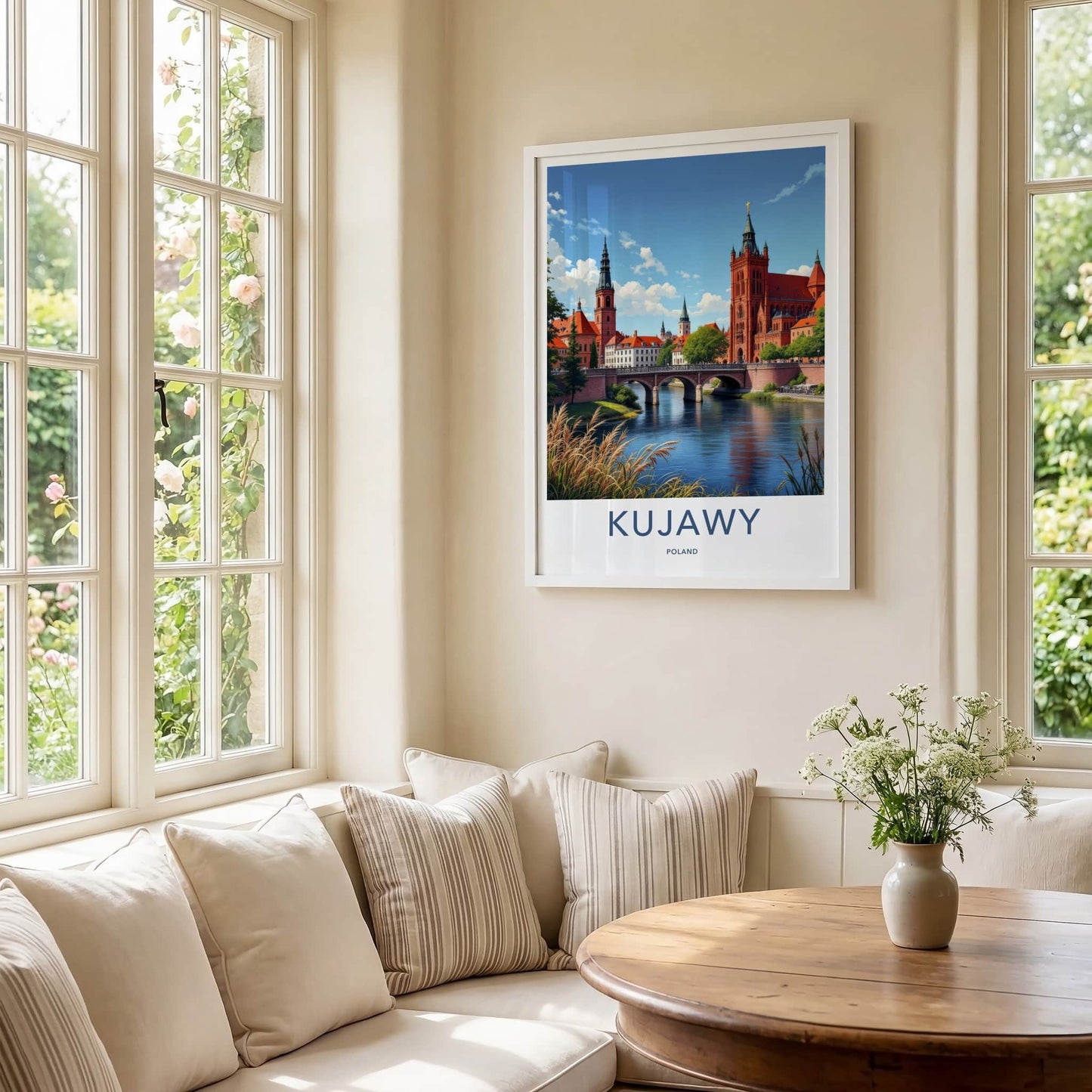 Kujawy Poster - Poland Travel Print - Historic River City Home Decor