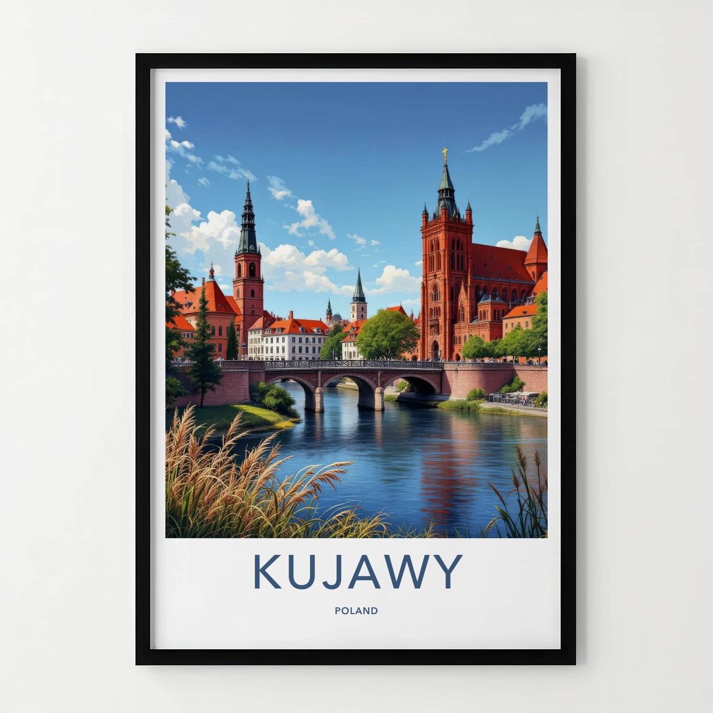 Kujawy Poster - Poland Travel Print - Historic River City Home Decor