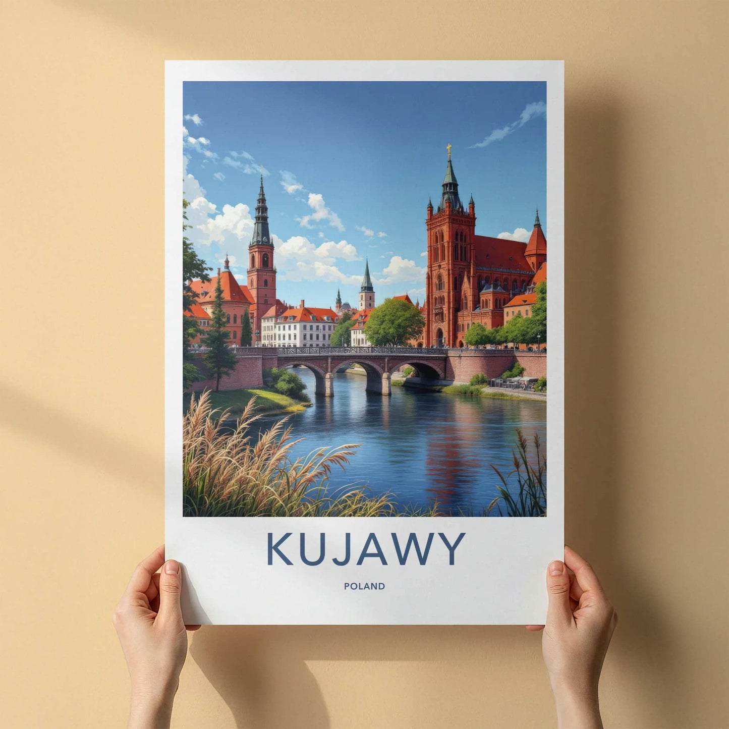 Kujawy Poster - Poland Travel Print - Historic River City Home Decor
