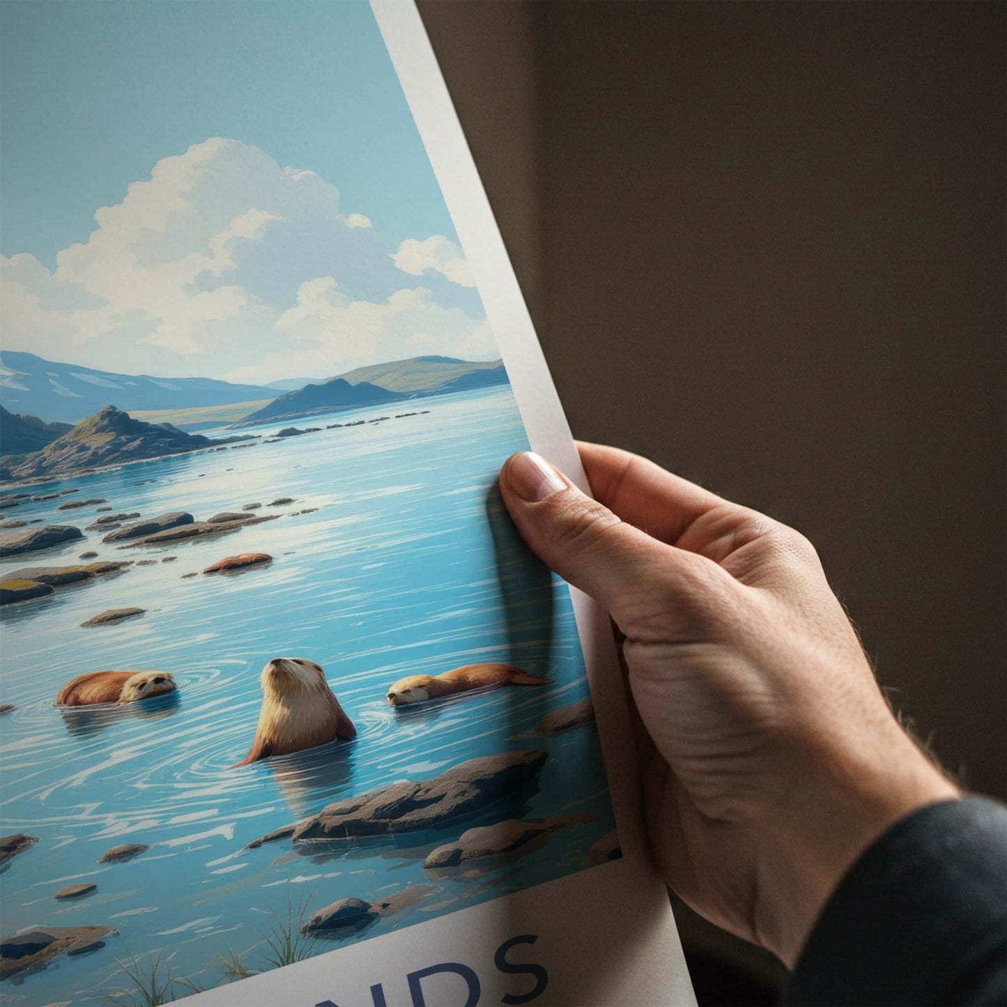 Kuril Islands Poster - Russia Travel Art - Sea Otters Shore Home Decor