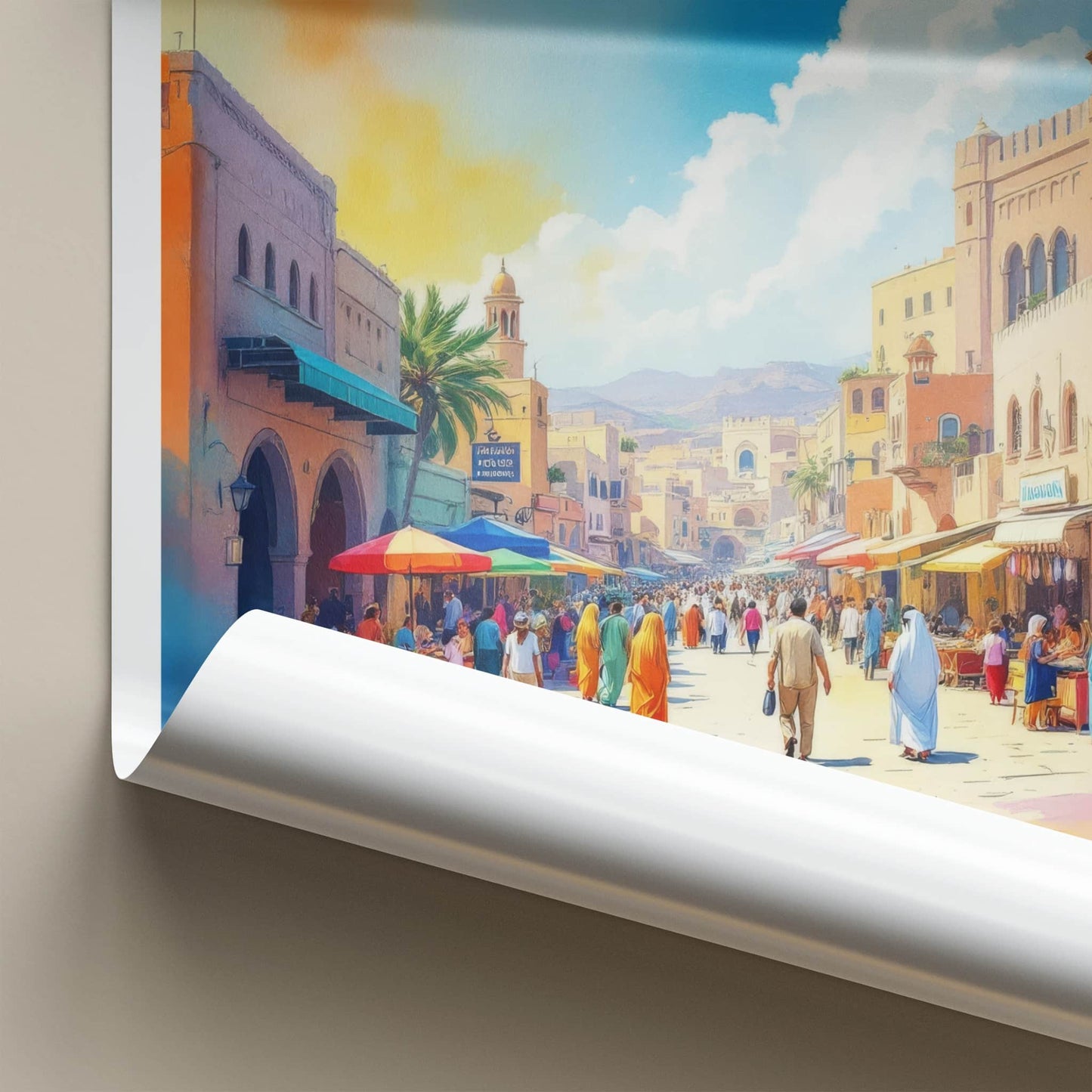 Kuwait City Poster - Kuwait Colorful Street Vibrant Home Decor