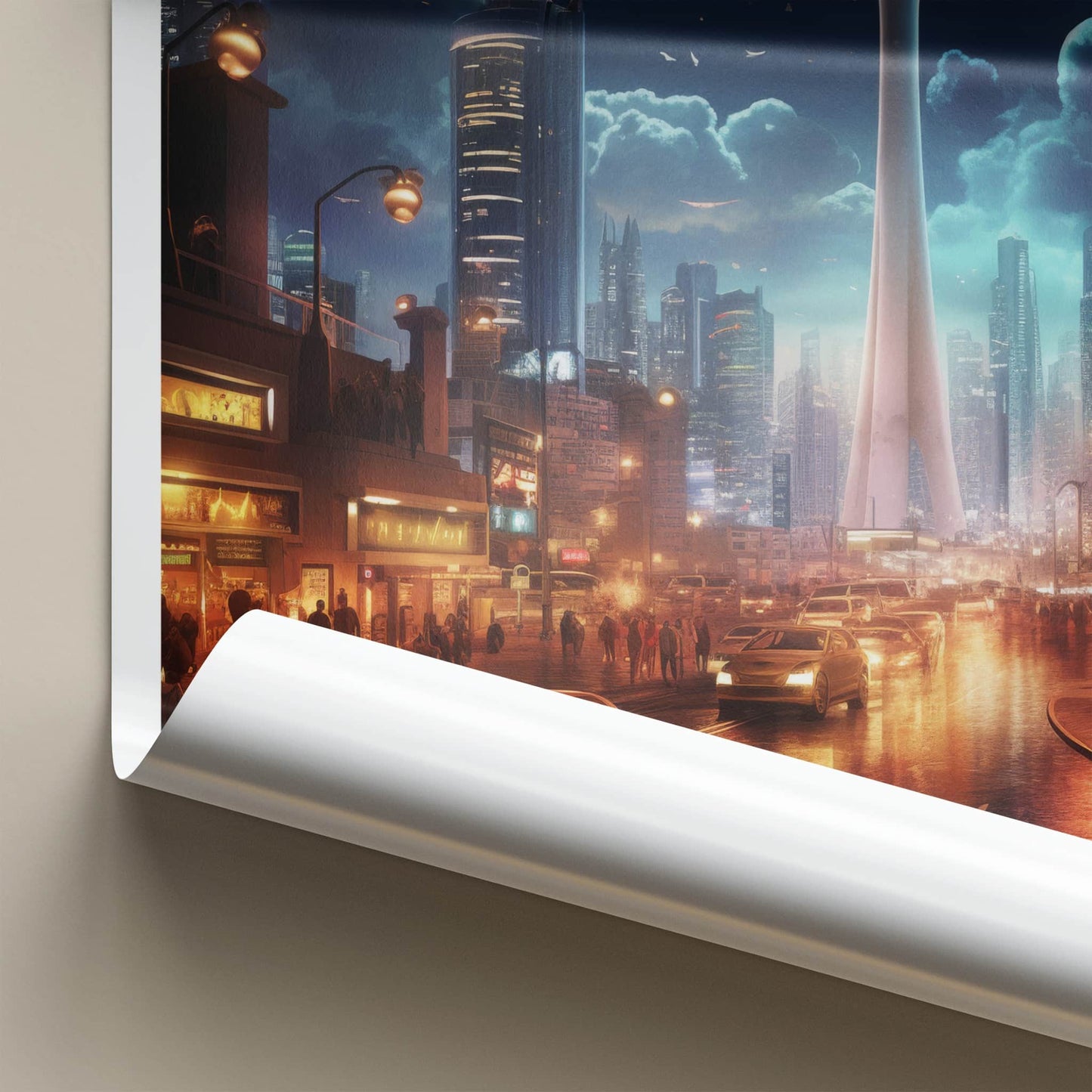 Kuwait City Poster - Kuwait Wall Art - Night Cityscape Tower Home Decor