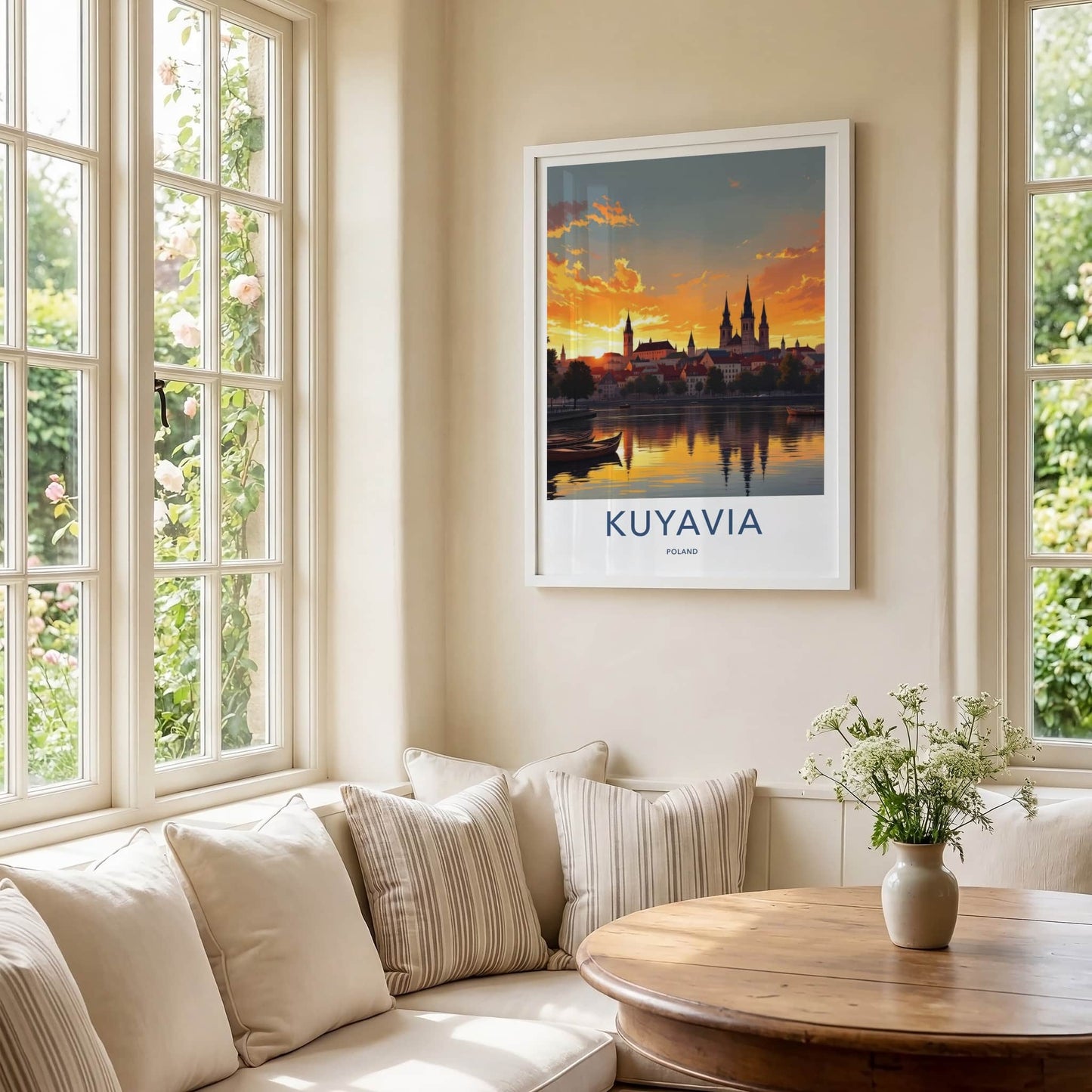 Kuyavia Poster - Poland Art Print - Golden River Sunset Home Decor