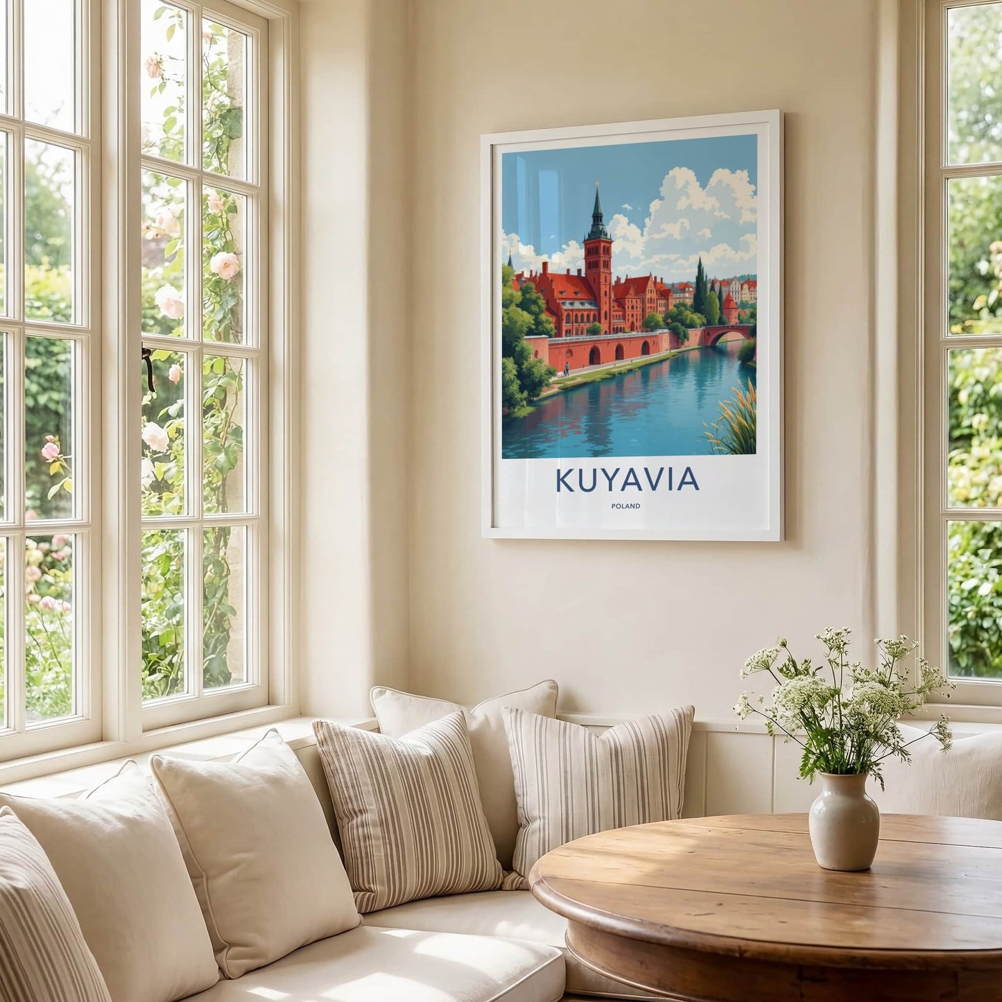 Kuyavia Poster - Poland Travel Art - Historic Riverfront Town Home Decor