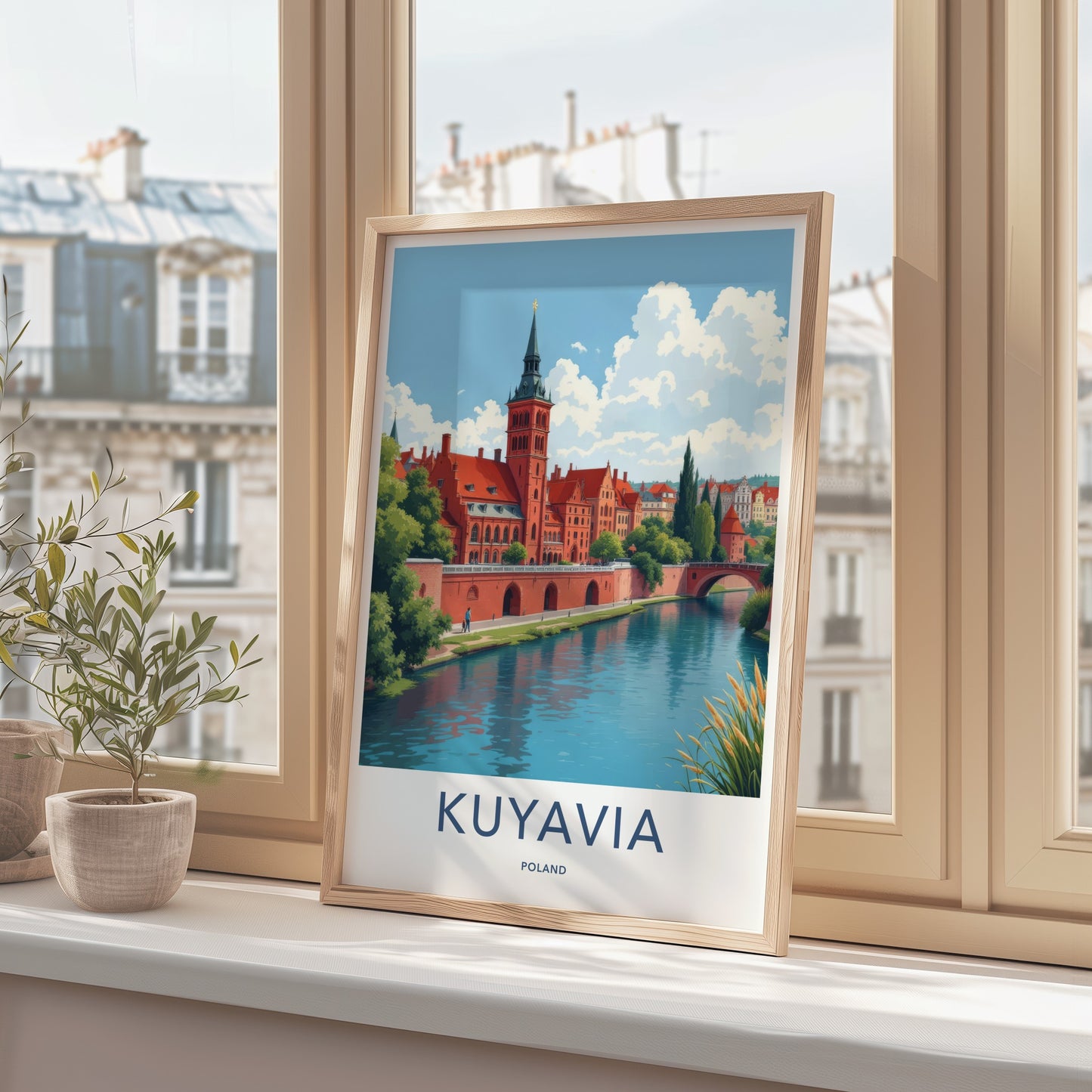 Kuyavia Poster - Poland Travel Art - Historic Riverfront Town Home Decor