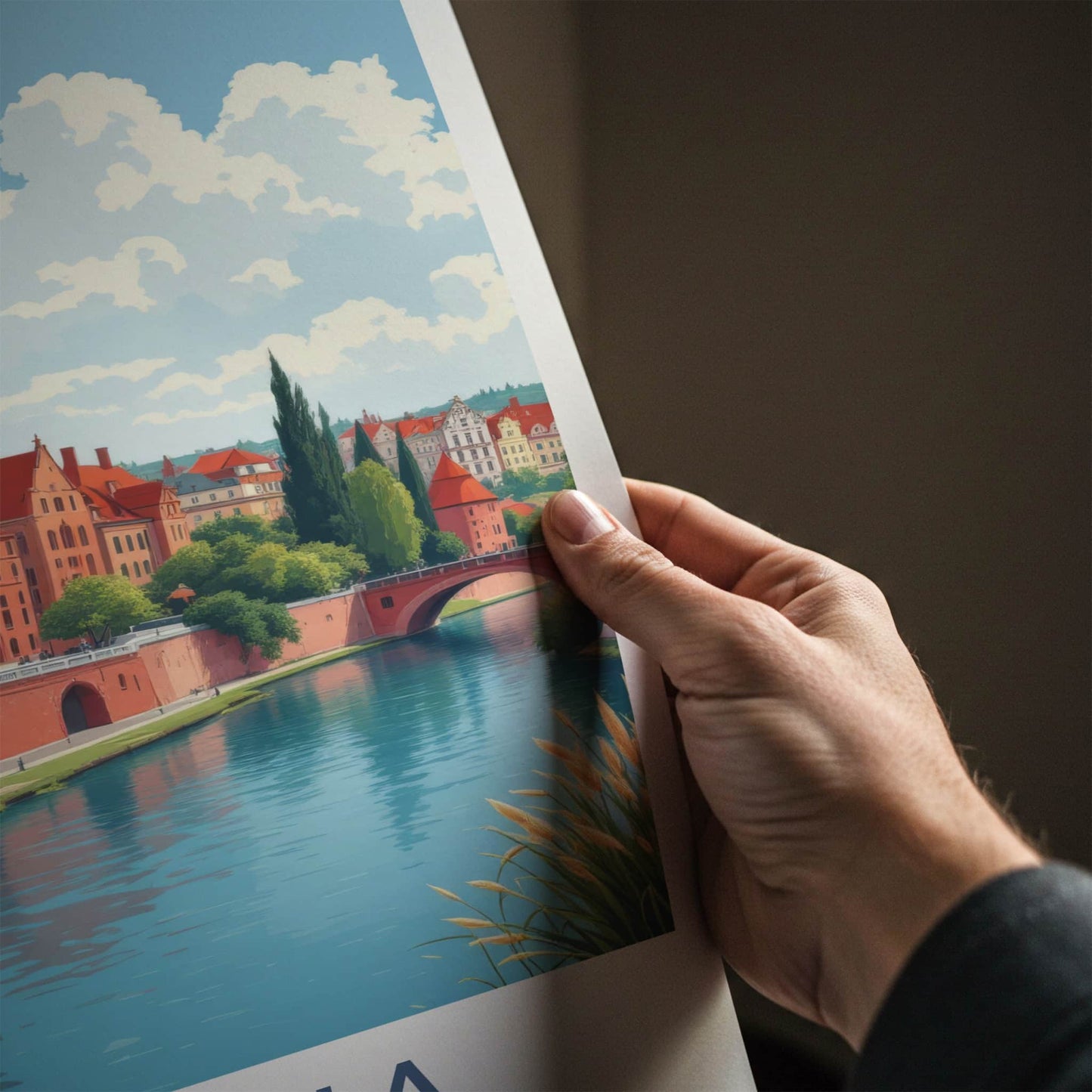 Kuyavia Poster - Poland Travel Art - Historic Riverfront Town Home Decor