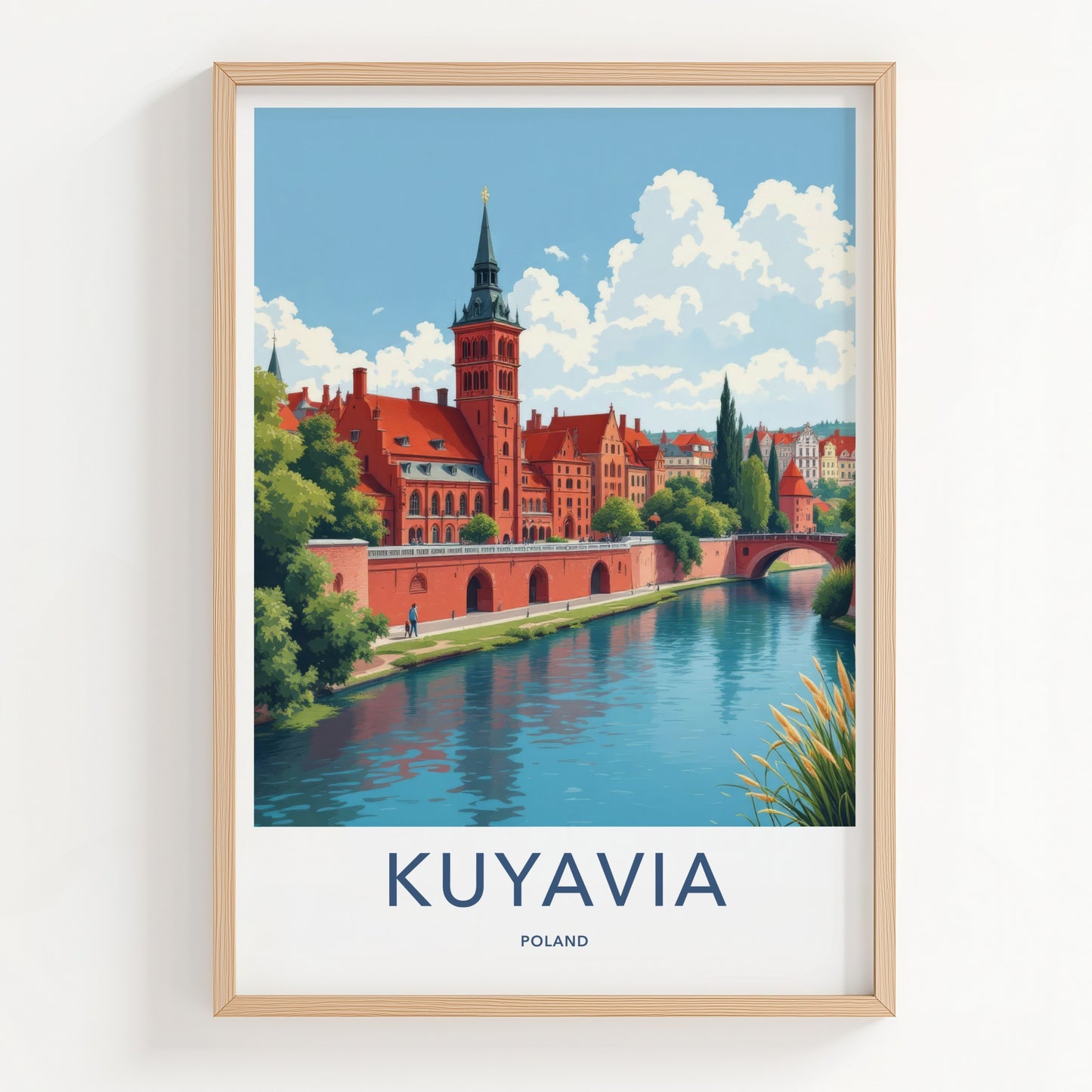 Kuyavia Poster - Poland Travel Art - Historic Riverfront Town Home Decor