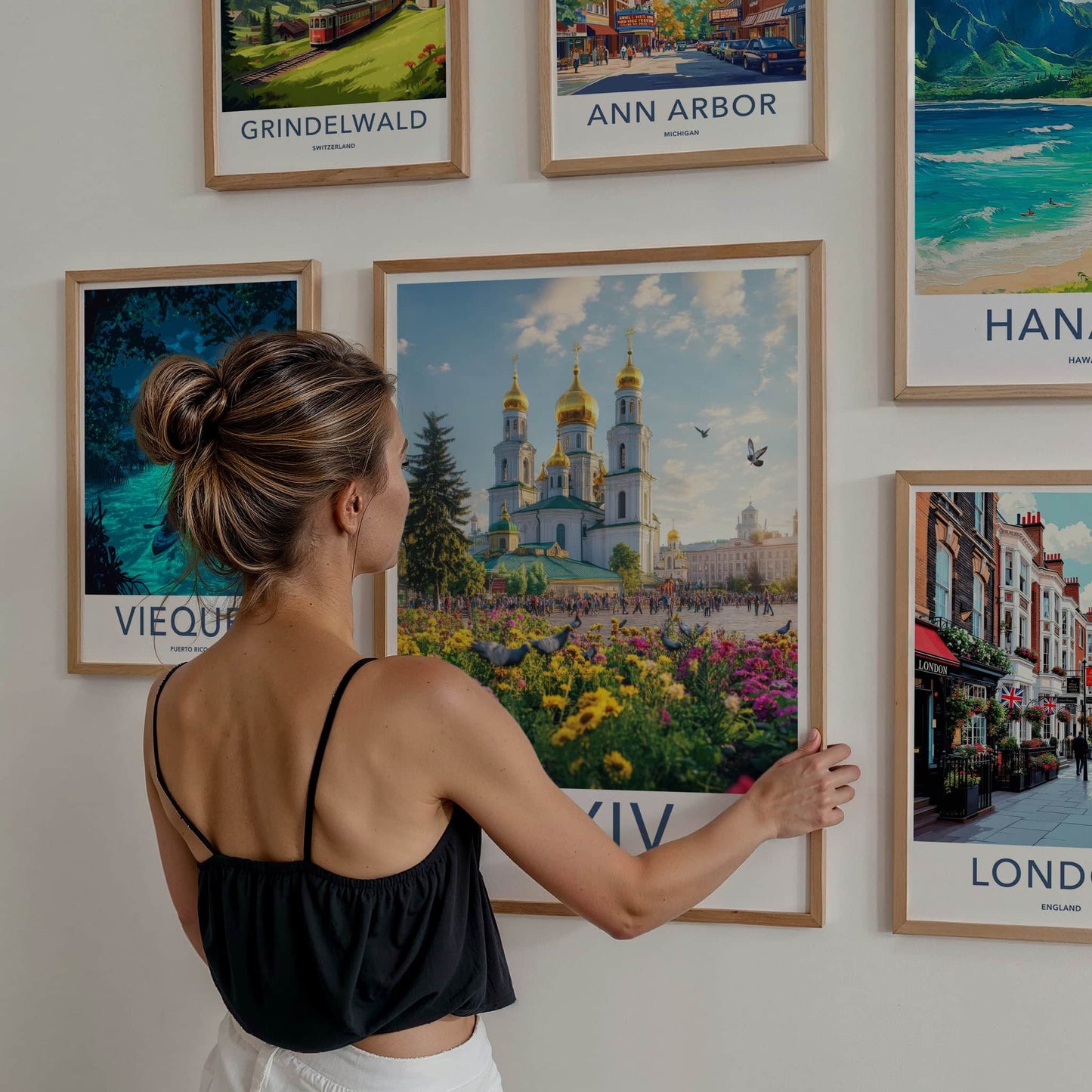 Kyiv Poster - Ukraine Travel Art - Golden Dome Cathedral Home Decor