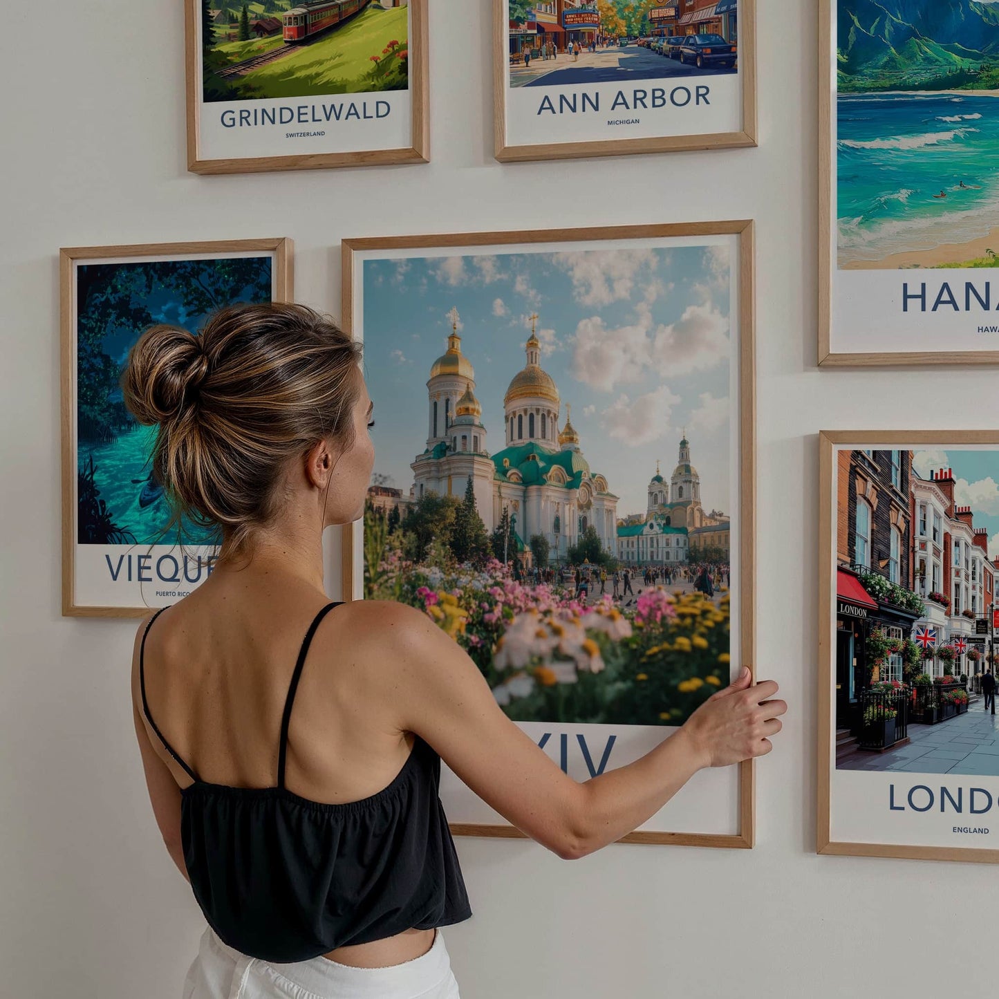 Kyiv Poster - Ukraine Travel Art - Golden Domed Cathedral Home Decor
