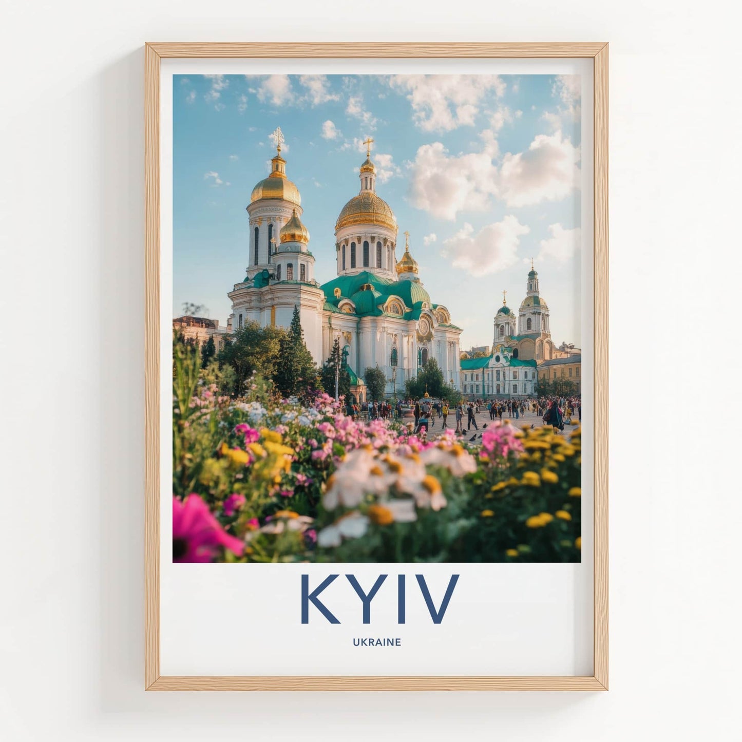 Kyiv Poster - Ukraine Travel Art - Golden Domed Cathedral Home Decor