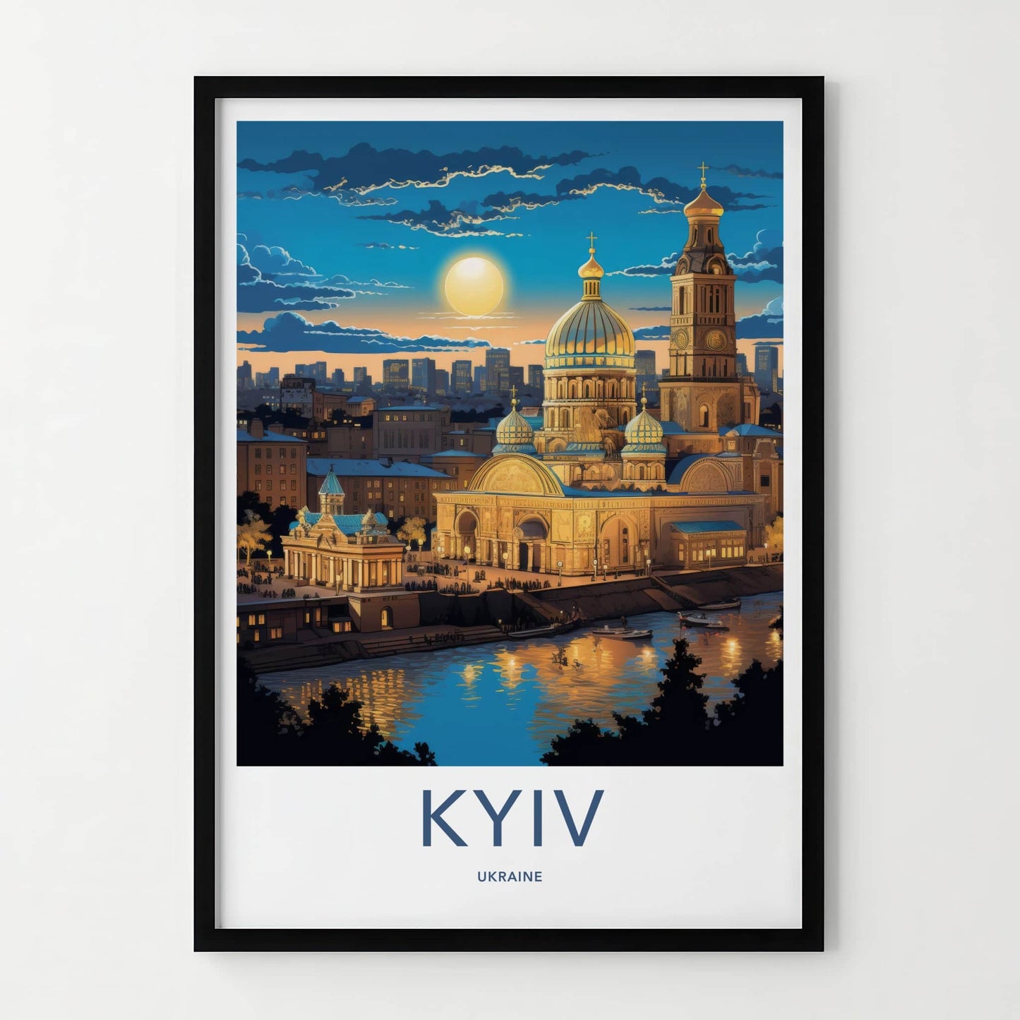 Kyiv Poster - Ukraine Travel Print - Golden Dome River Home Decor
