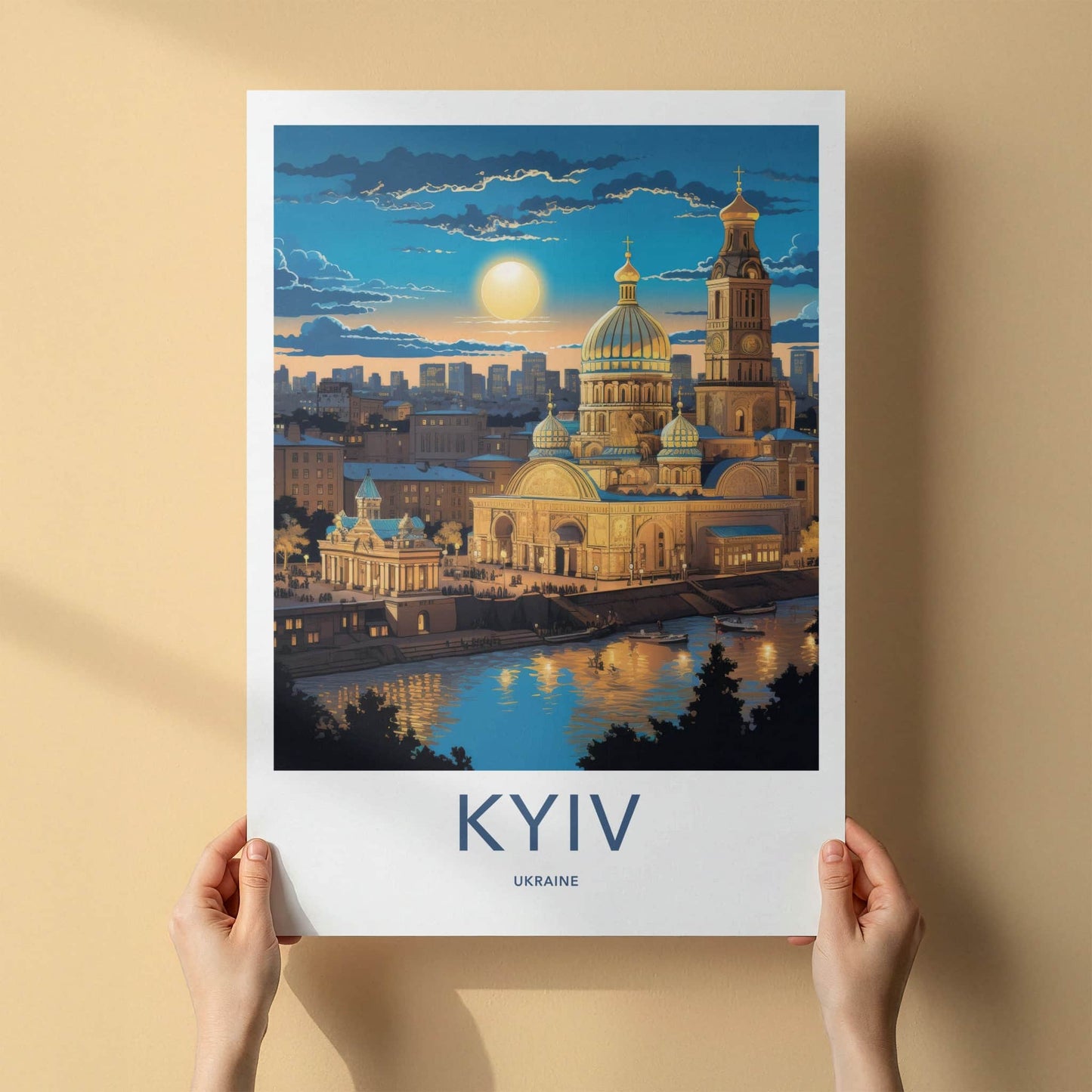 Kyiv Poster - Ukraine Travel Print - Golden Dome River Home Decor
