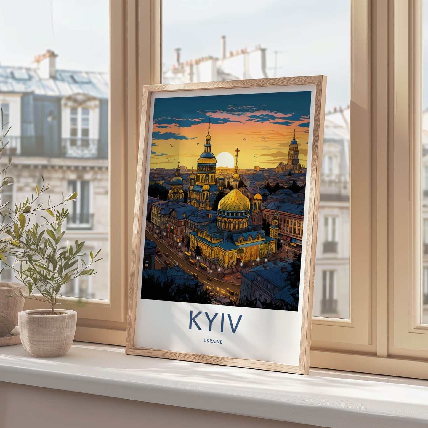Kyiv Poster - Ukraine Wall Art - Golden Domes Sunset Home Decor