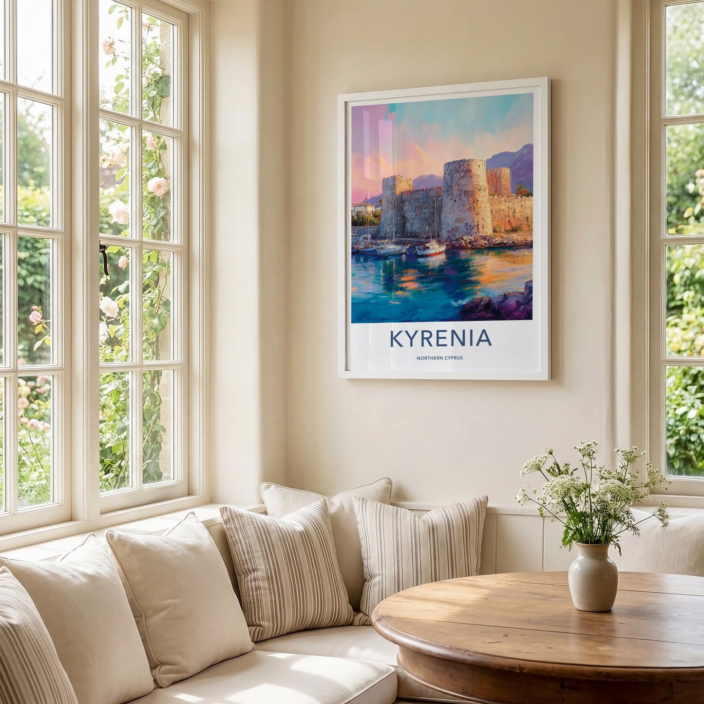 Kyrenia Poster - Cyprus Travel Art - Ancient Harbor Fortress Home Decor