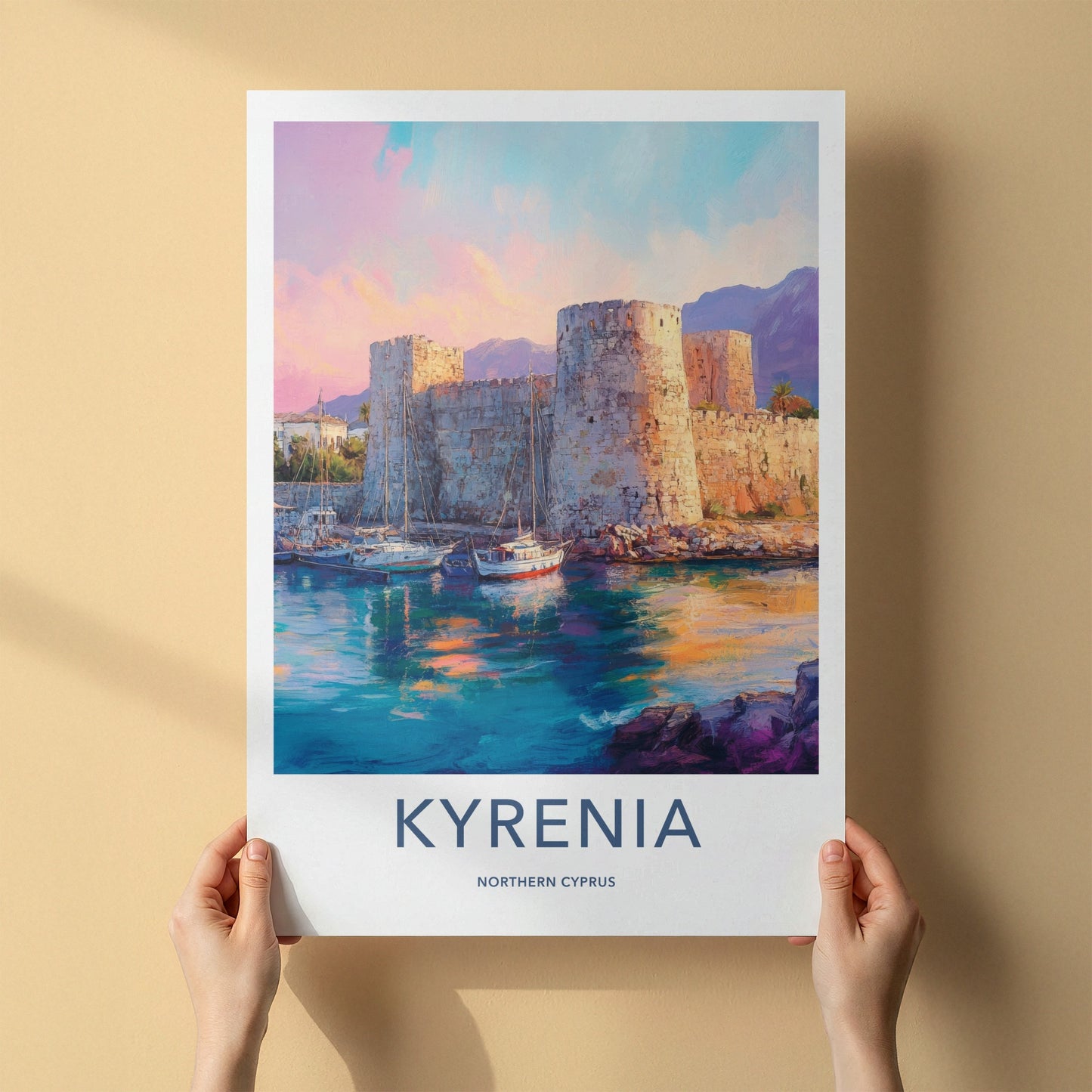 Kyrenia Poster - Cyprus Travel Art - Ancient Harbor Fortress Home Decor