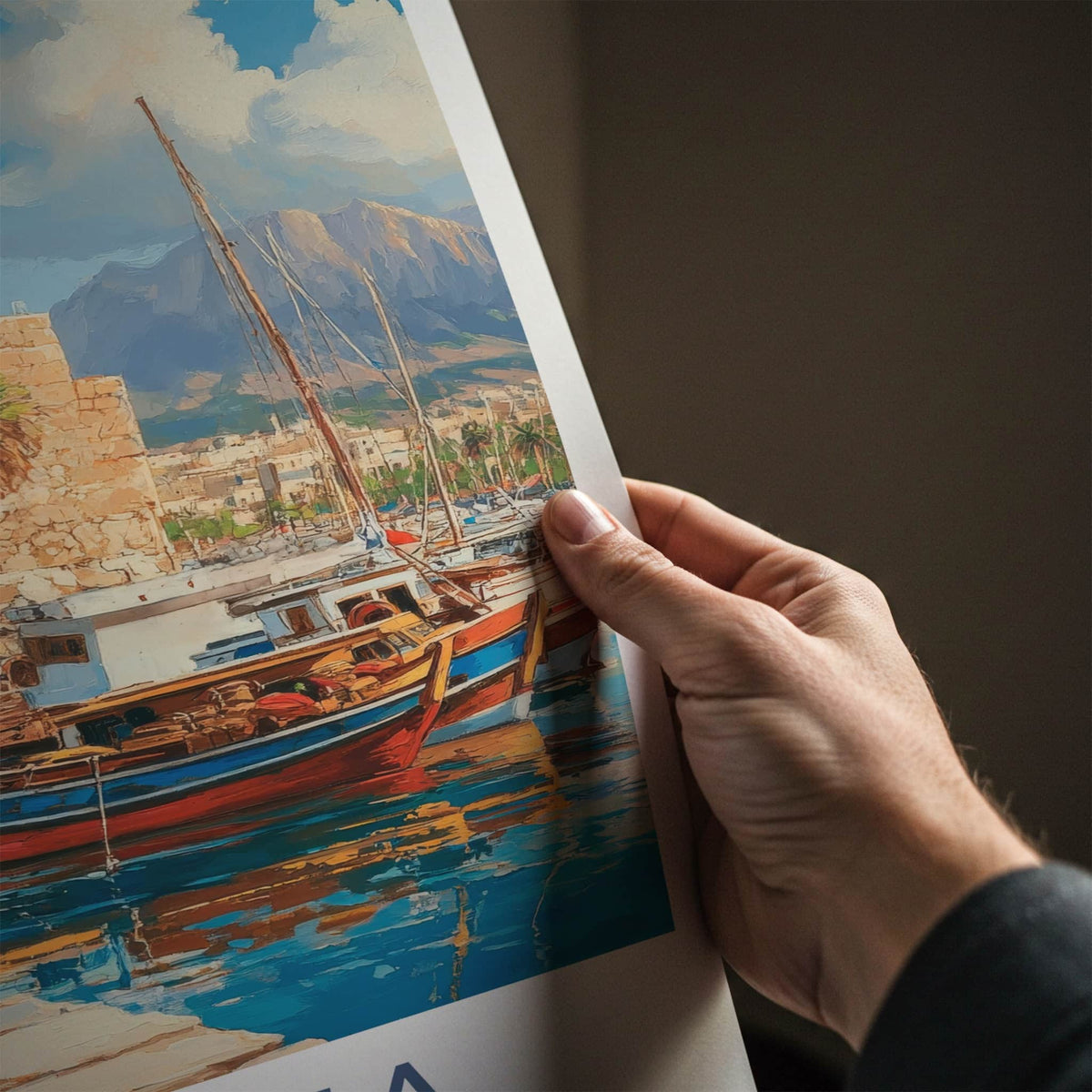 Kyrenia Poster - Cyprus Travel Art - Harbor Castle Boats Home Decor