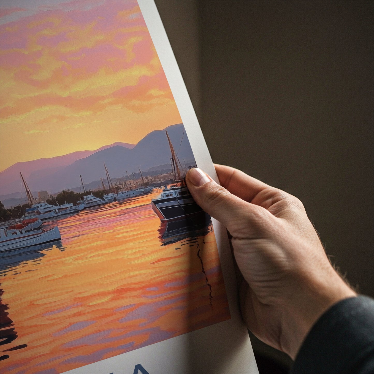 Kyrenia Poster - Cyprus Travel Art - Harbor Castle Sunset Home Decor