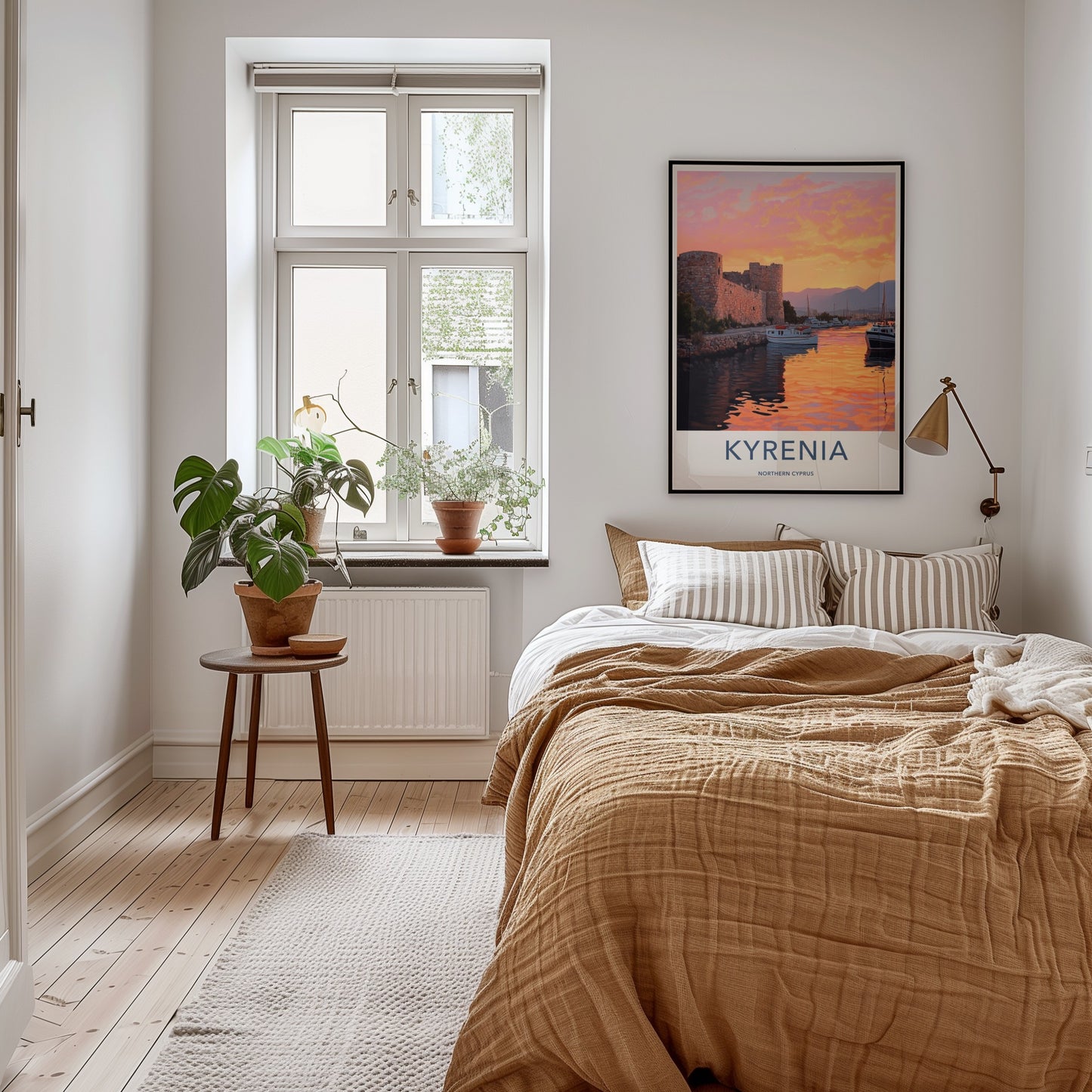 Kyrenia Poster - Cyprus Travel Art - Harbor Castle Sunset Home Decor