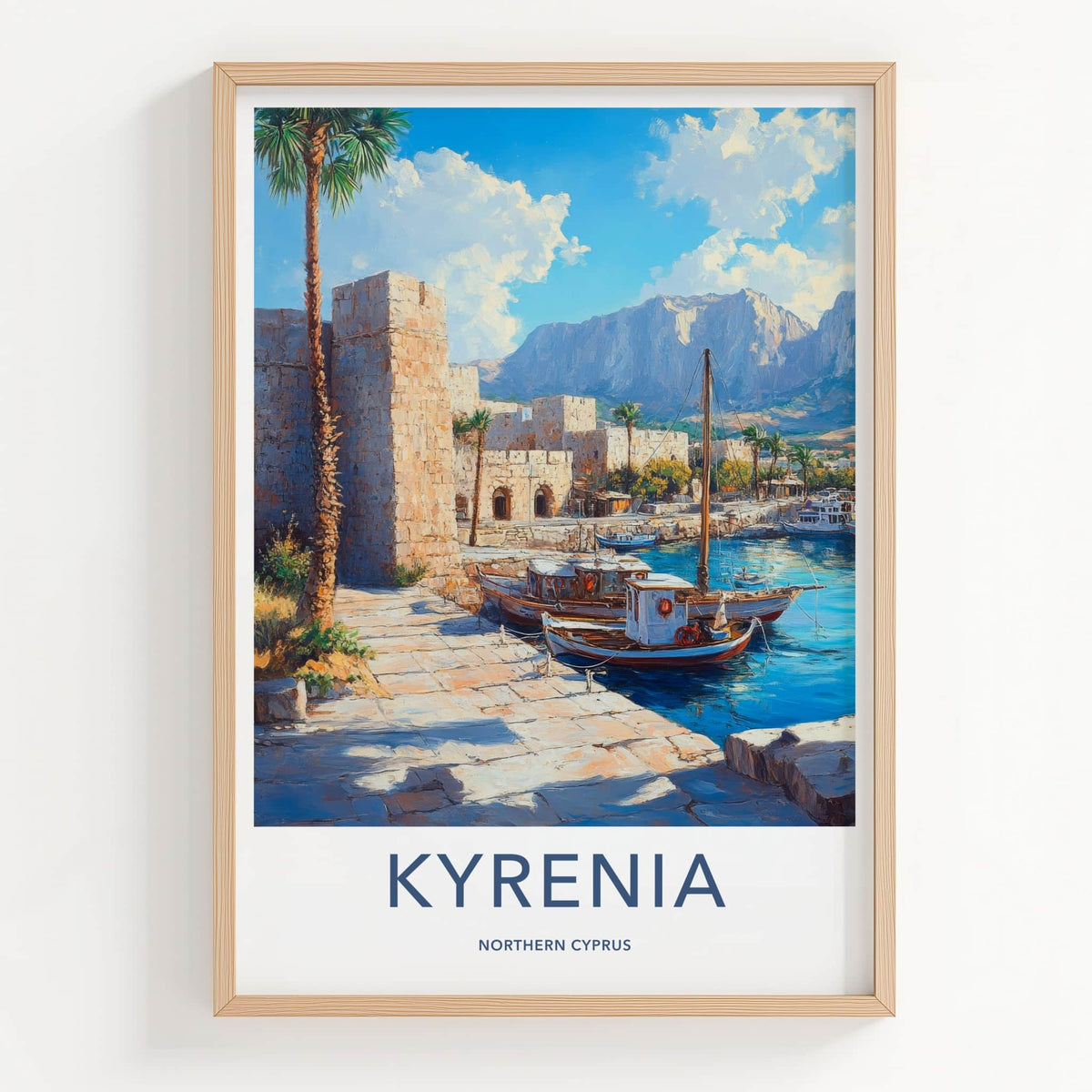 Kyrenia Poster - Cyprus Wall Art - Historic Harbor Boats Home Decor
