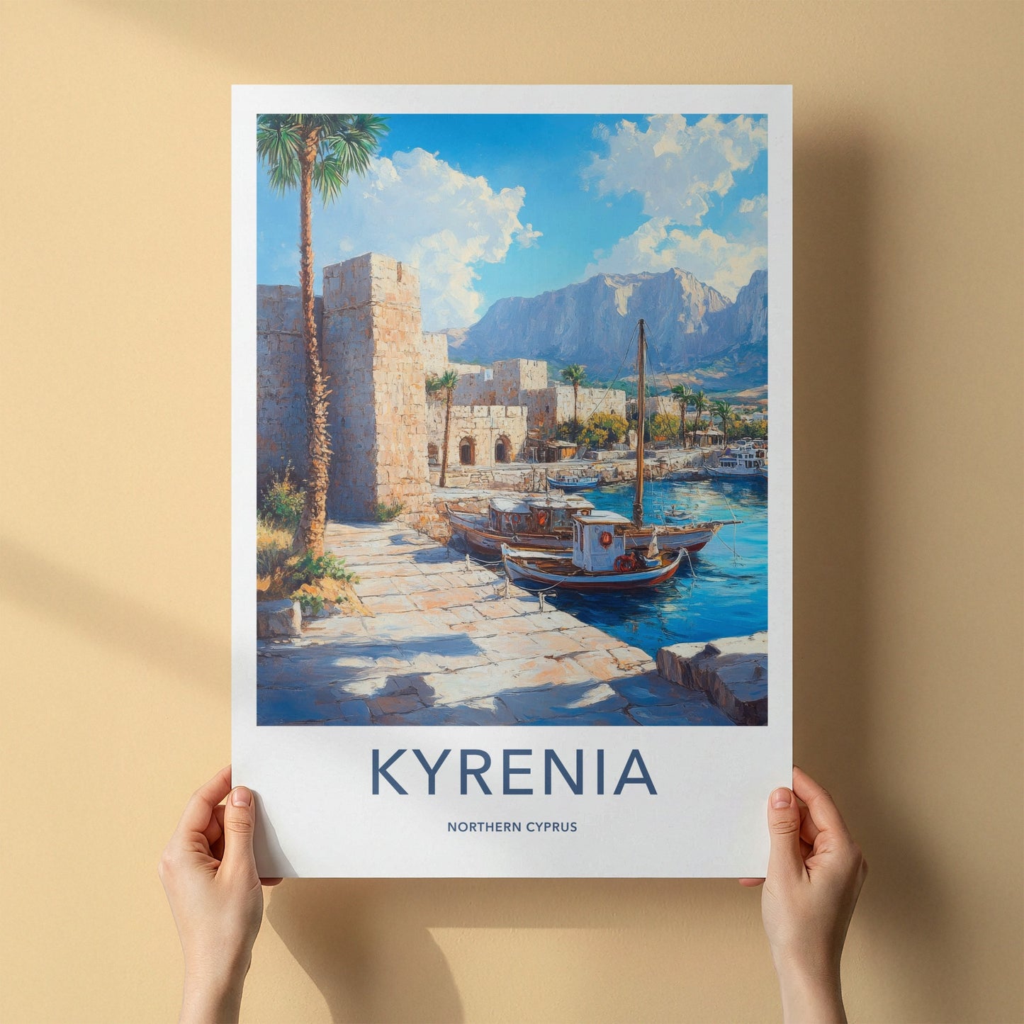 Kyrenia Poster - Cyprus Wall Art - Historic Harbor Boats Home Decor