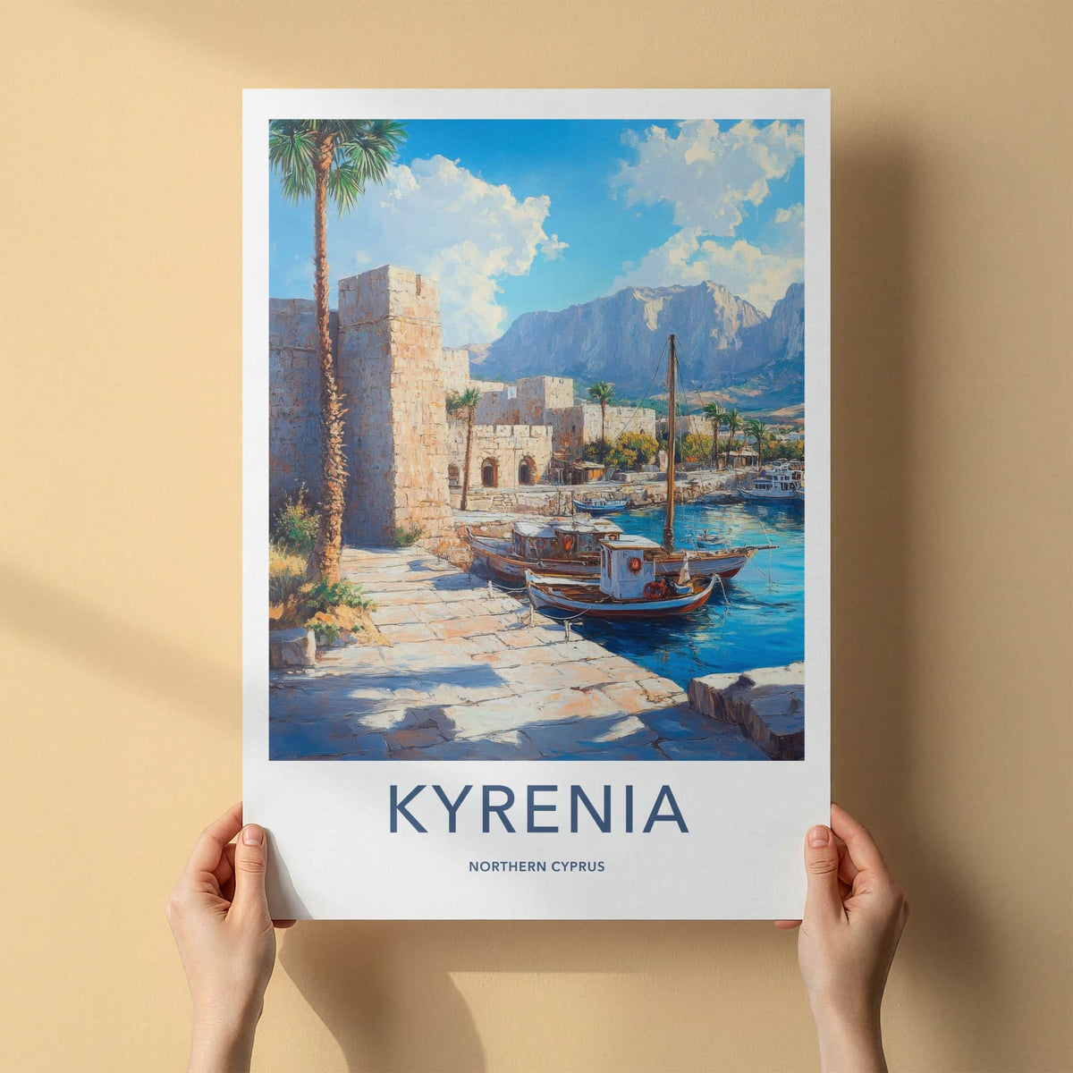 Kyrenia Poster - Cyprus Wall Art - Historic Harbor Boats Home Decor