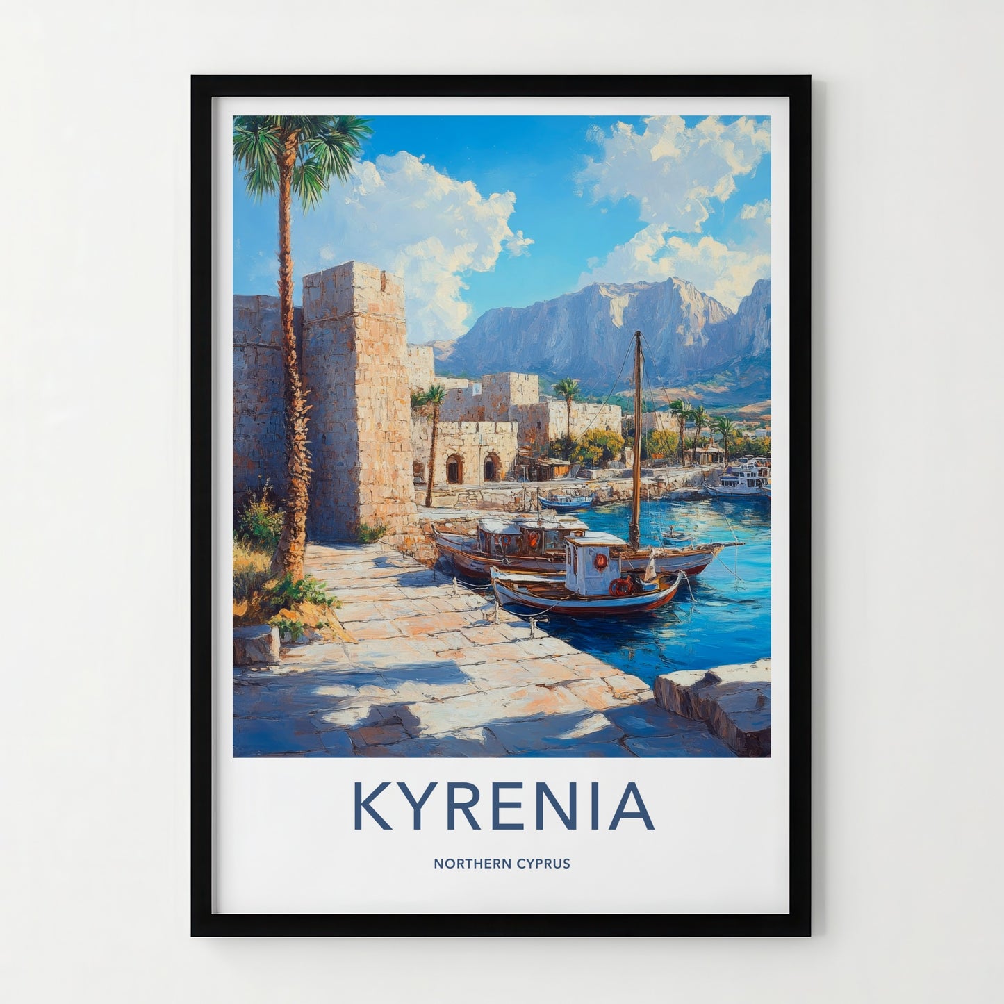 Kyrenia Poster - Cyprus Wall Art - Historic Harbor Boats Home Decor