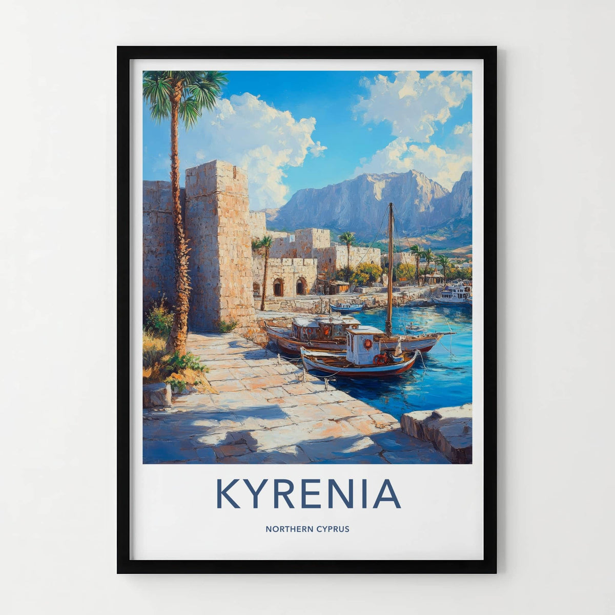 Kyrenia Poster - Cyprus Wall Art - Historic Harbor Boats Home Decor