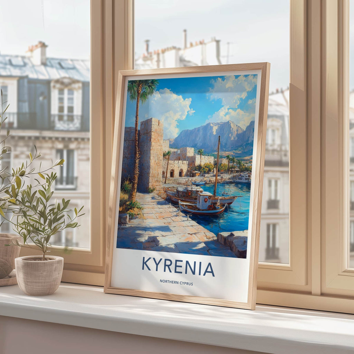 Kyrenia Poster - Cyprus Wall Art - Historic Harbor Boats Home Decor