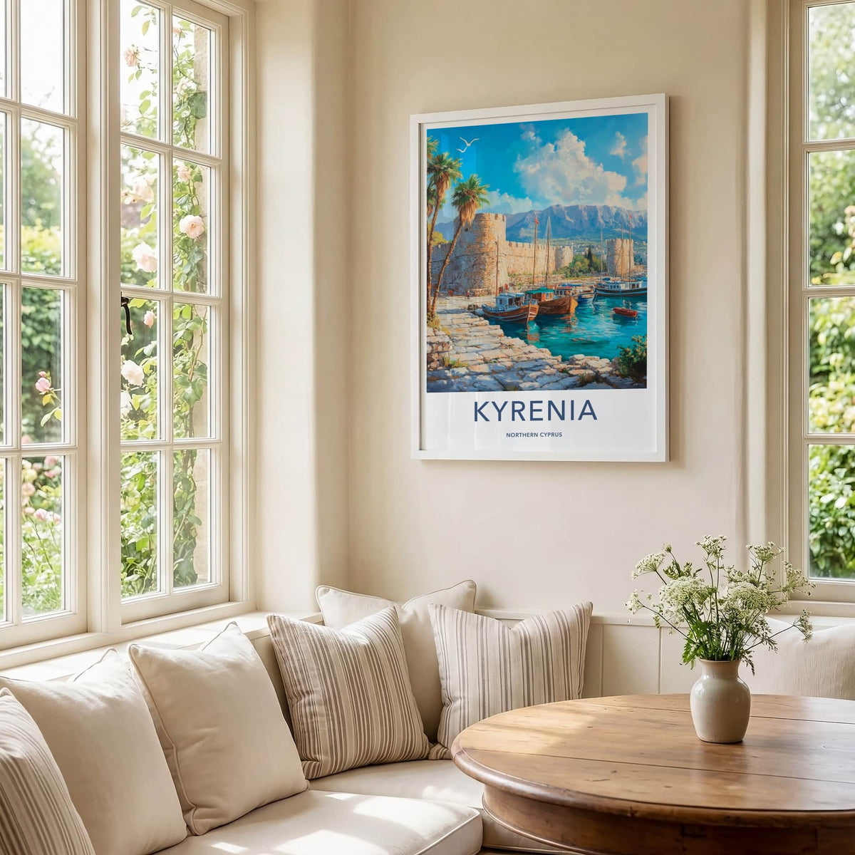 Kyrenia Poster - Cyprus Wall Art - Historic Harbor Boats Home Decor