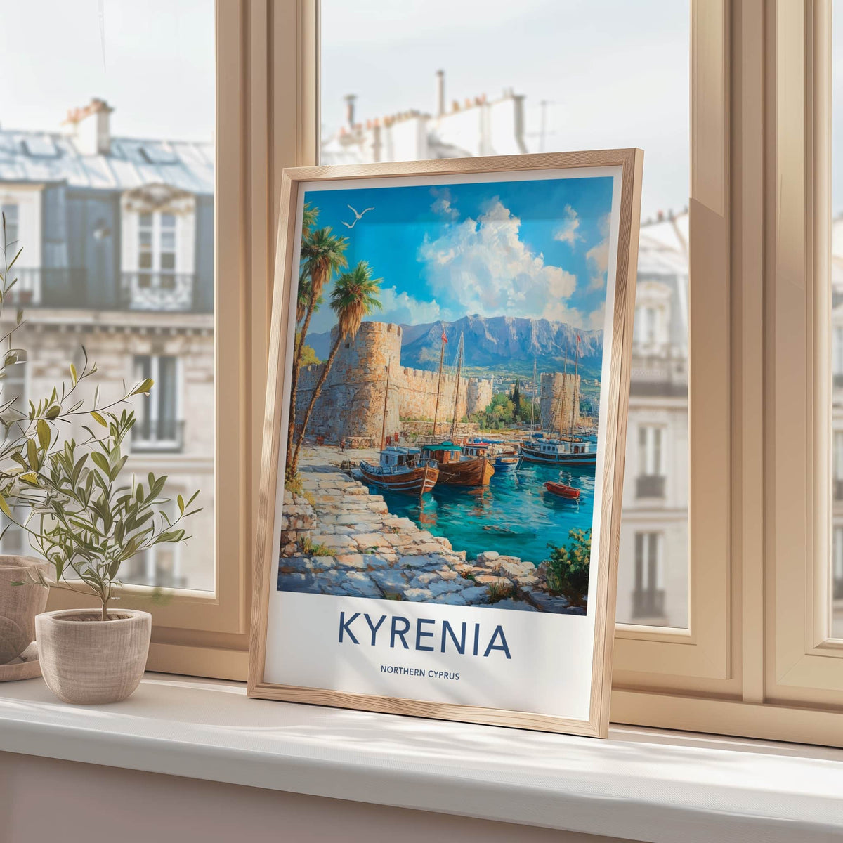 Kyrenia Poster - Cyprus Wall Art - Historic Harbor Boats Home Decor