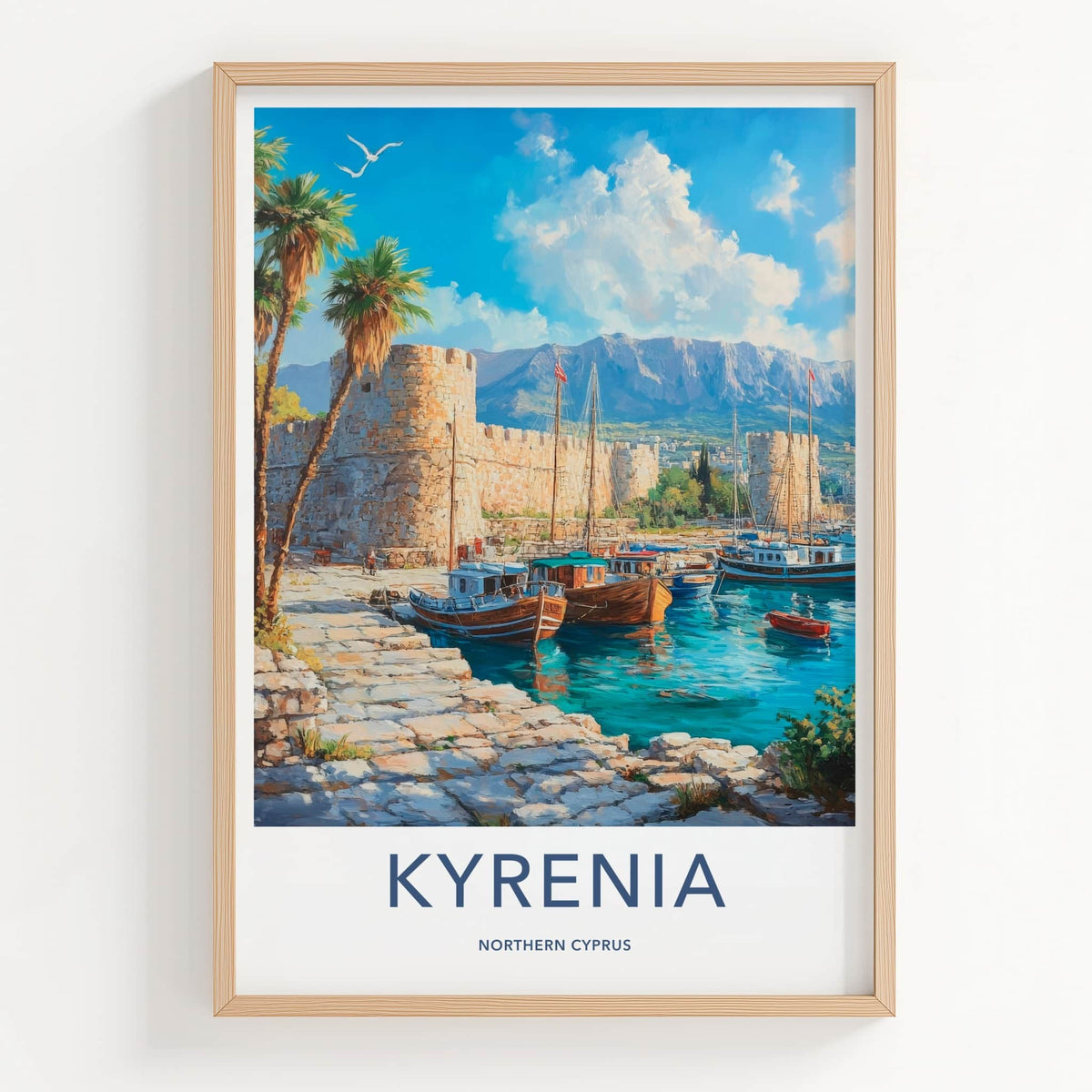 Kyrenia Poster - Cyprus Wall Art - Historic Harbor Boats Home Decor