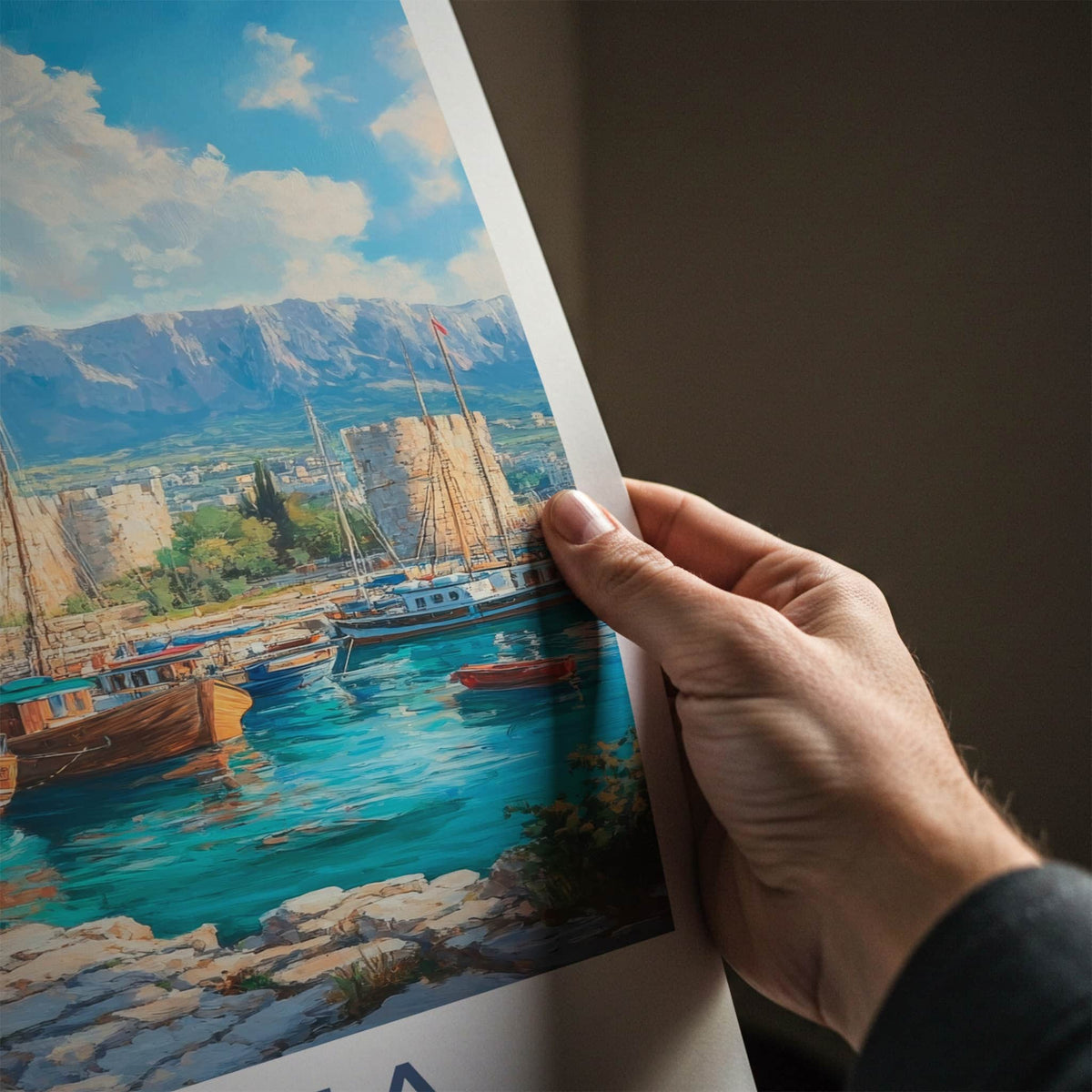Kyrenia Poster - Cyprus Wall Art - Historic Harbor Boats Home Decor