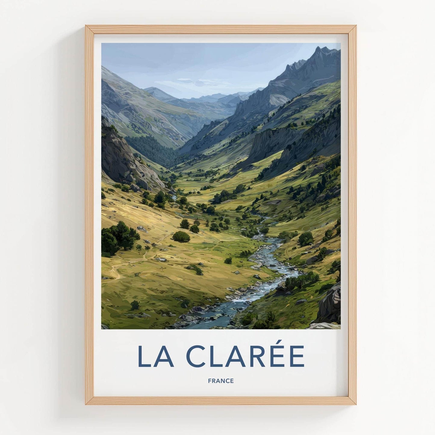 La Claree Poster - France Travel Art - Green Mountain Stream Home Decor
